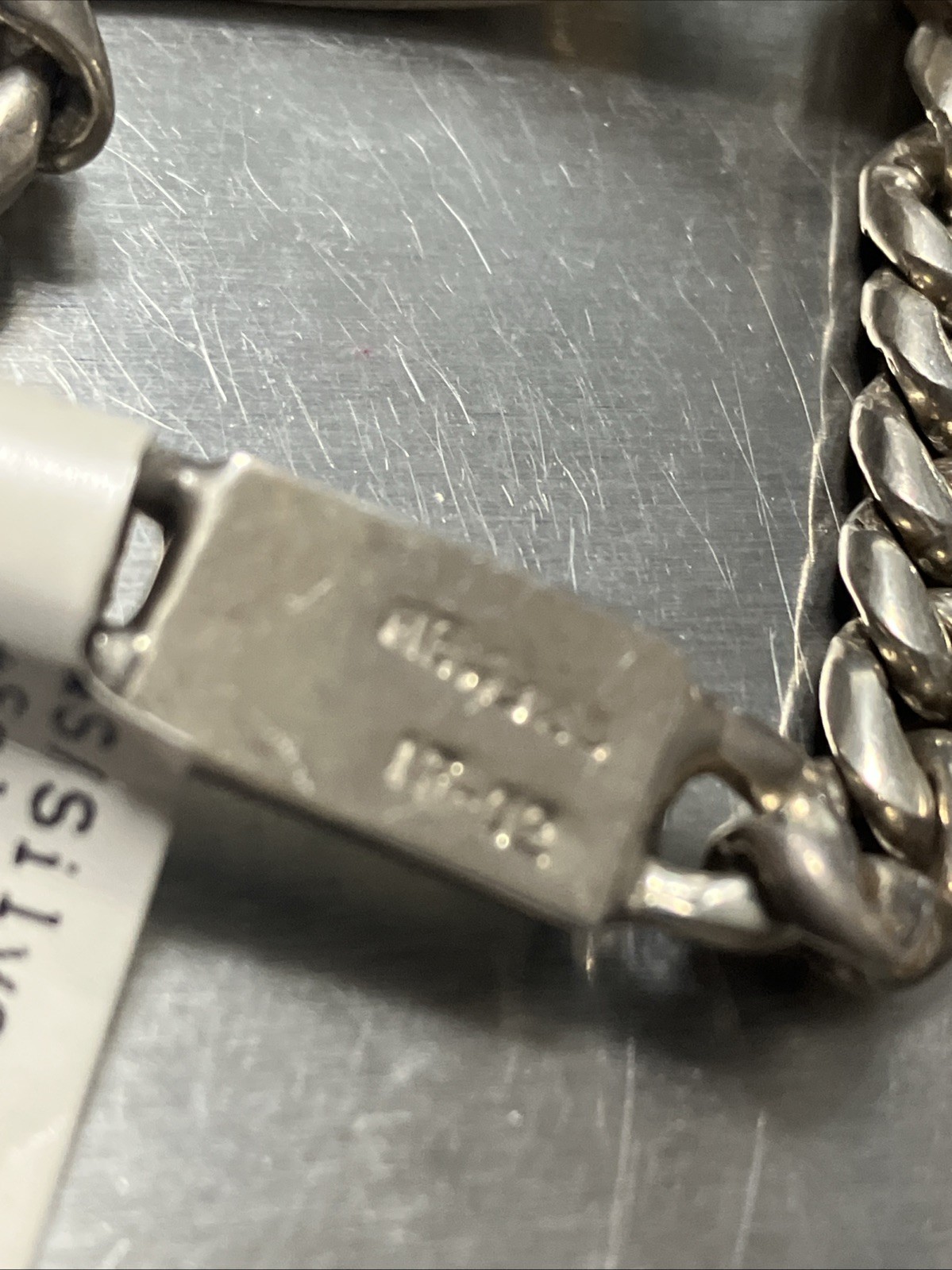 Mexico IF-02 Sterling Silver 925 Cuban ID Bracelet Solid 33 Grams 8.5 Inches