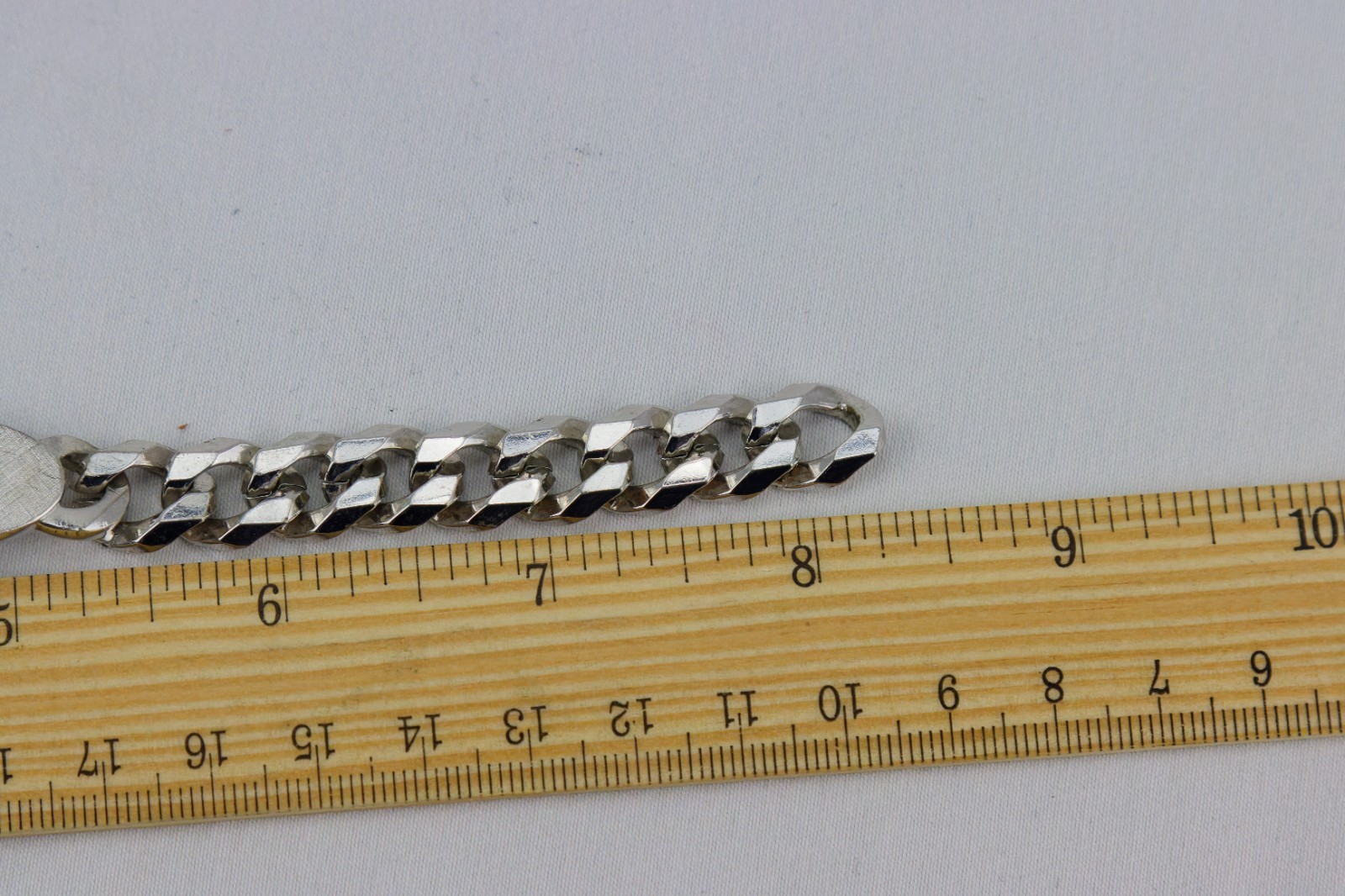 Swank Vintage Silver Tone Chunk-Chain Bracelet, 4gr