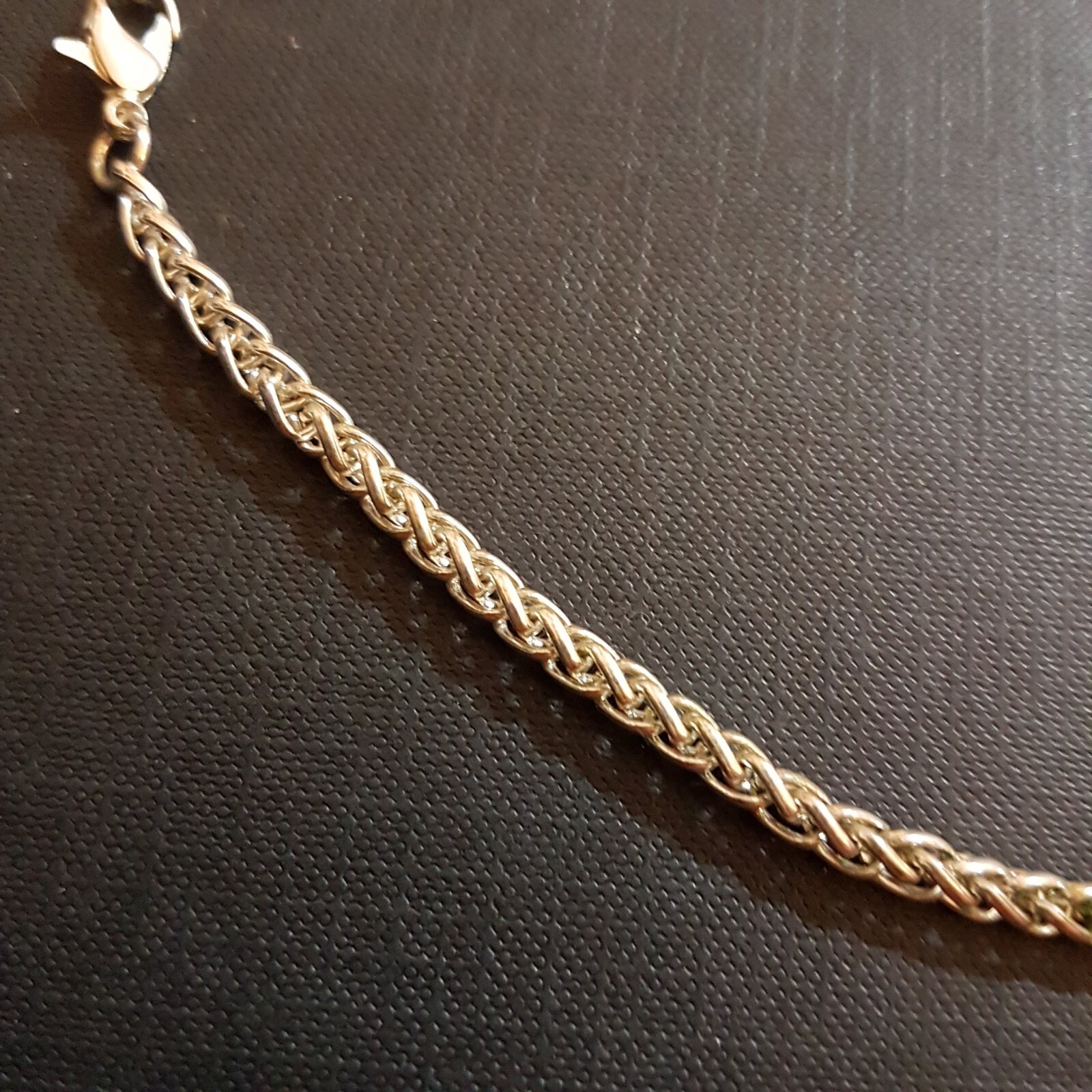 Spiga Wheat Link Rope NECKLACE Silver tone Modern Adjustable Length Chain