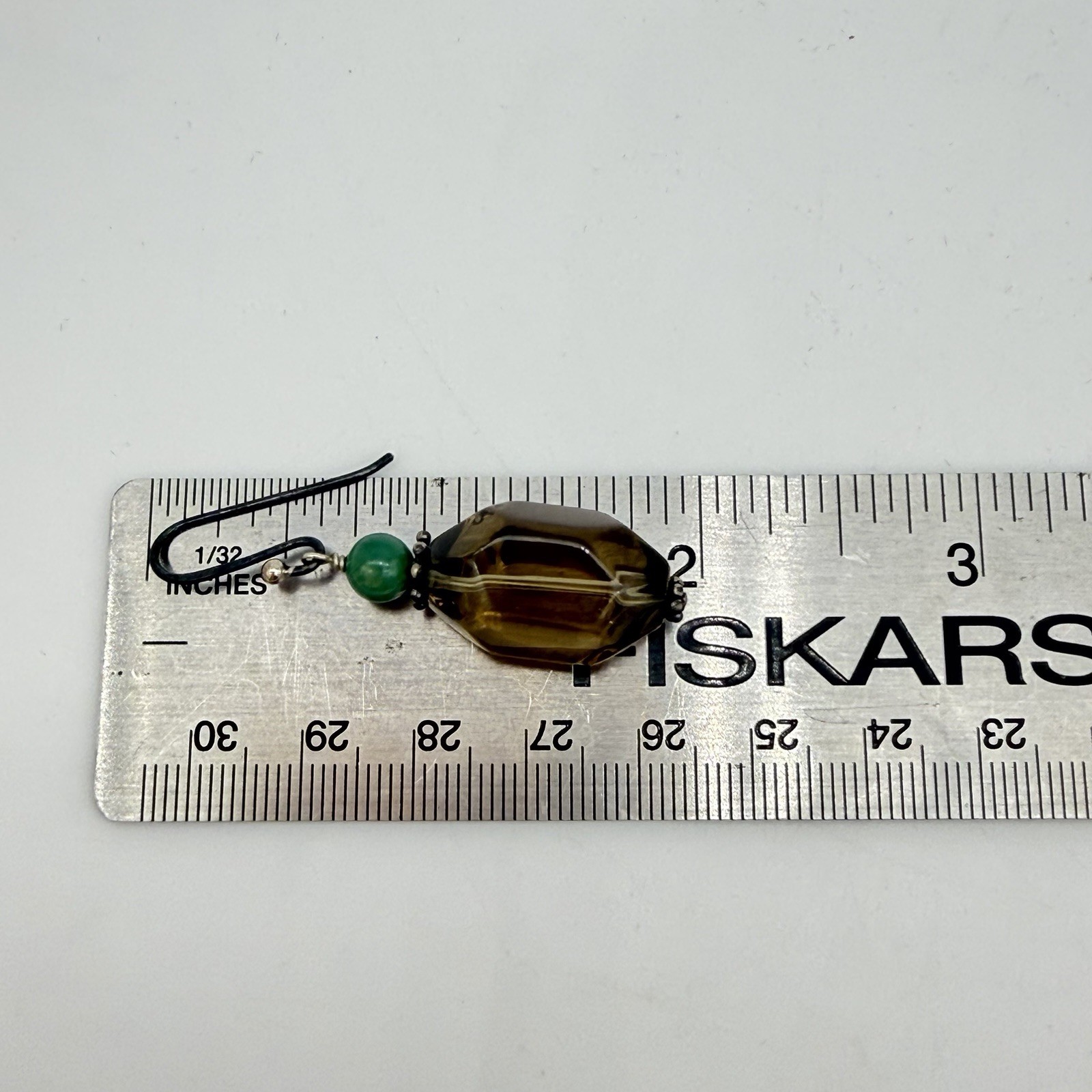 Vintage SX Sterling Silver 925 Smoky Quartz Earrings Large Dangle Statement HSN