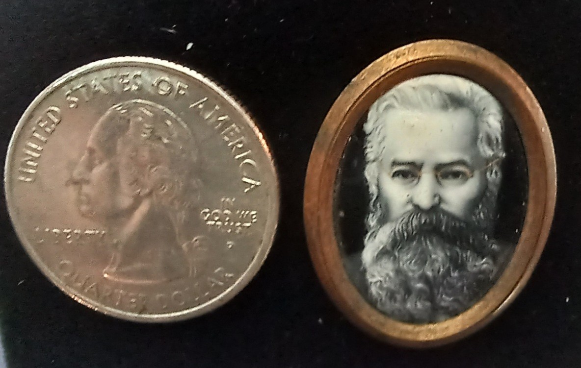 Early Original Amazing Enamel Art Portrait Medallion Brooch Pendant