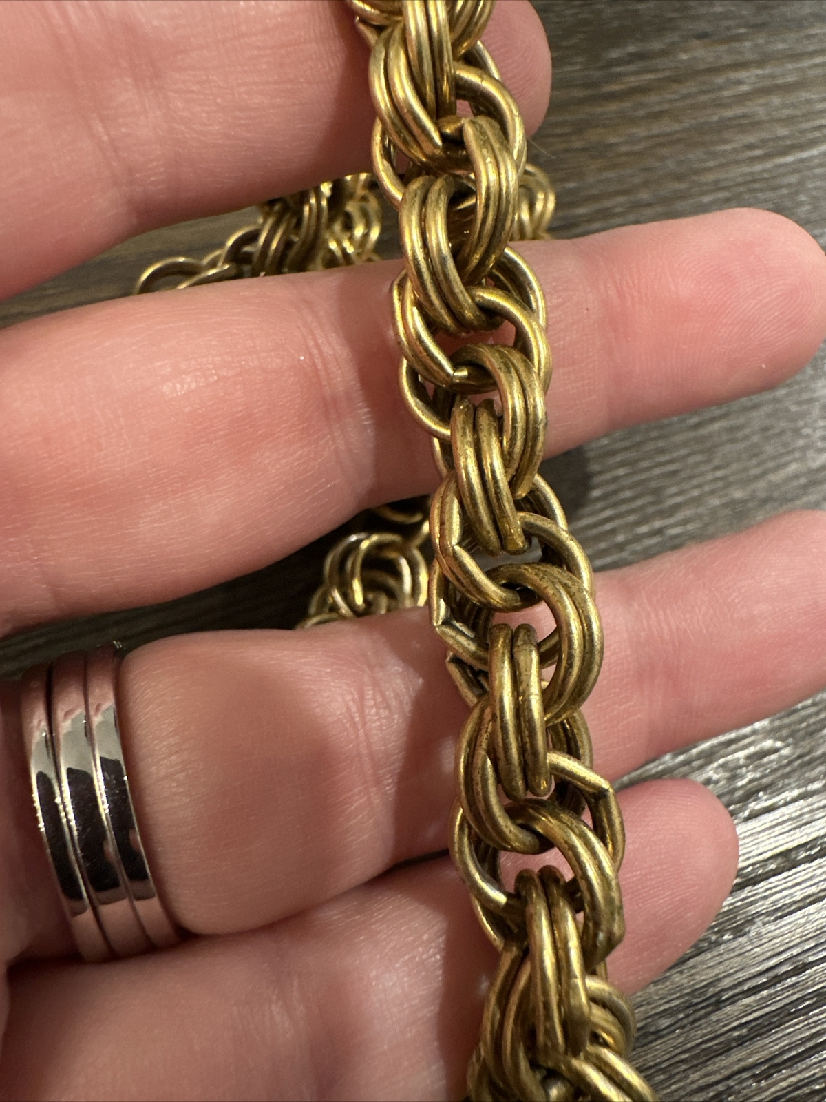 Vintage Givenchy Double Link Chain Choker Necklace 18”