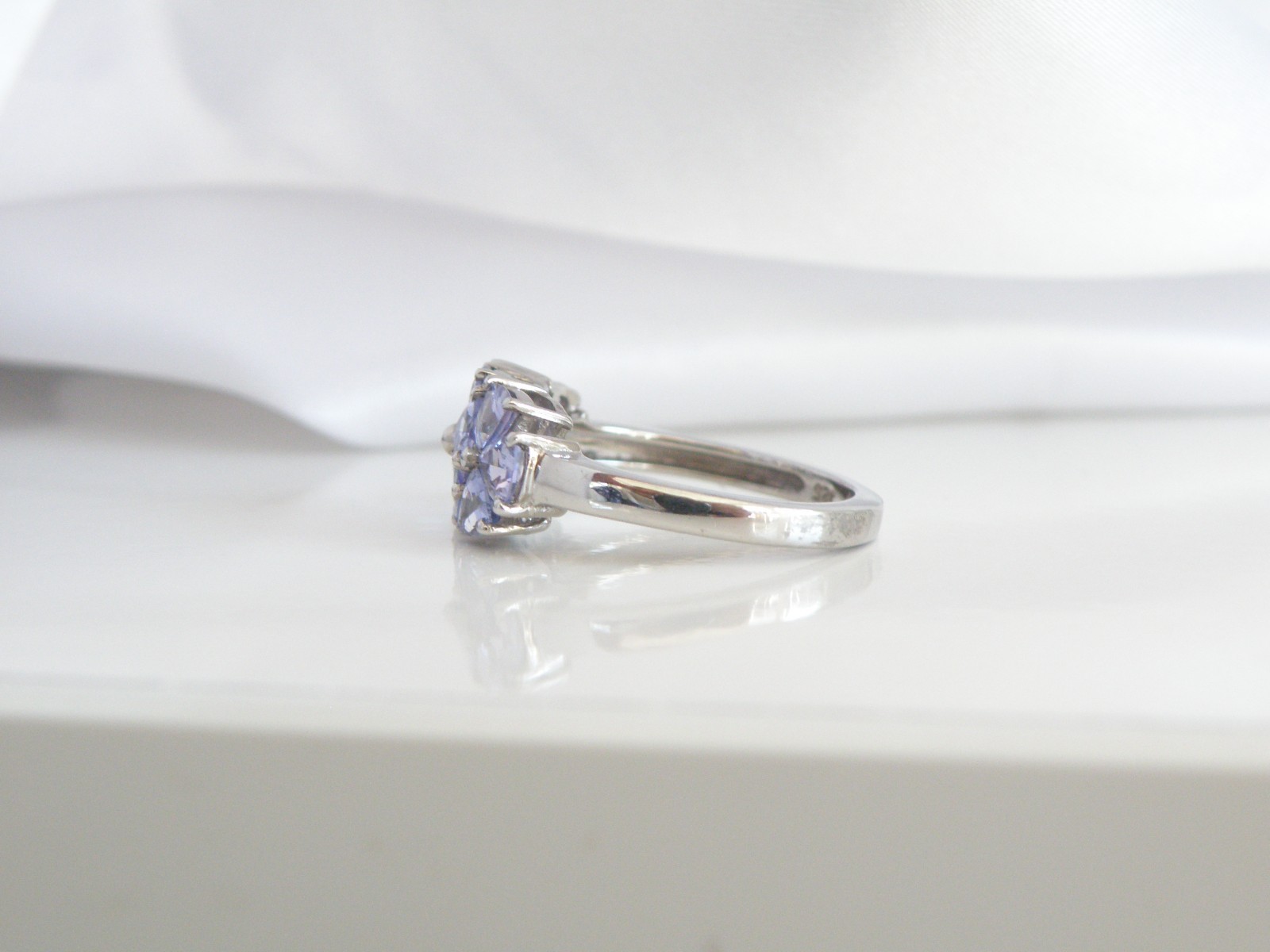 Vintage Sterling Silver 925 Natural Heated Tanzanite Band Ring Size 7