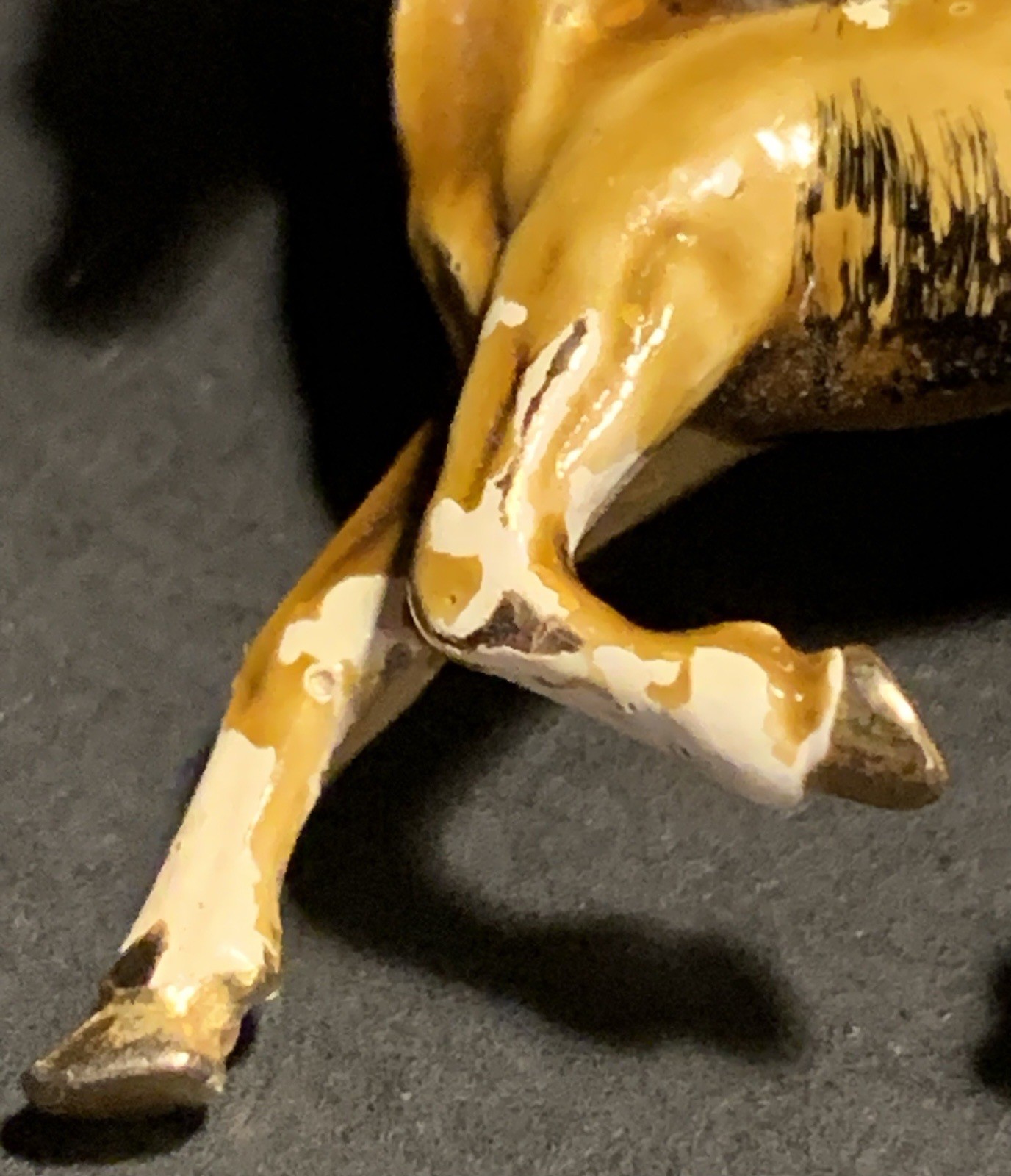 Gold Tone Enamel Paint Horse Equestrian Brooch Vintage