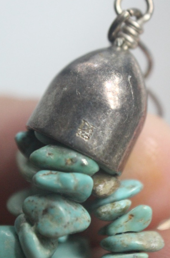 7 Different S silver and Turquoise Beads Necklaces Lot