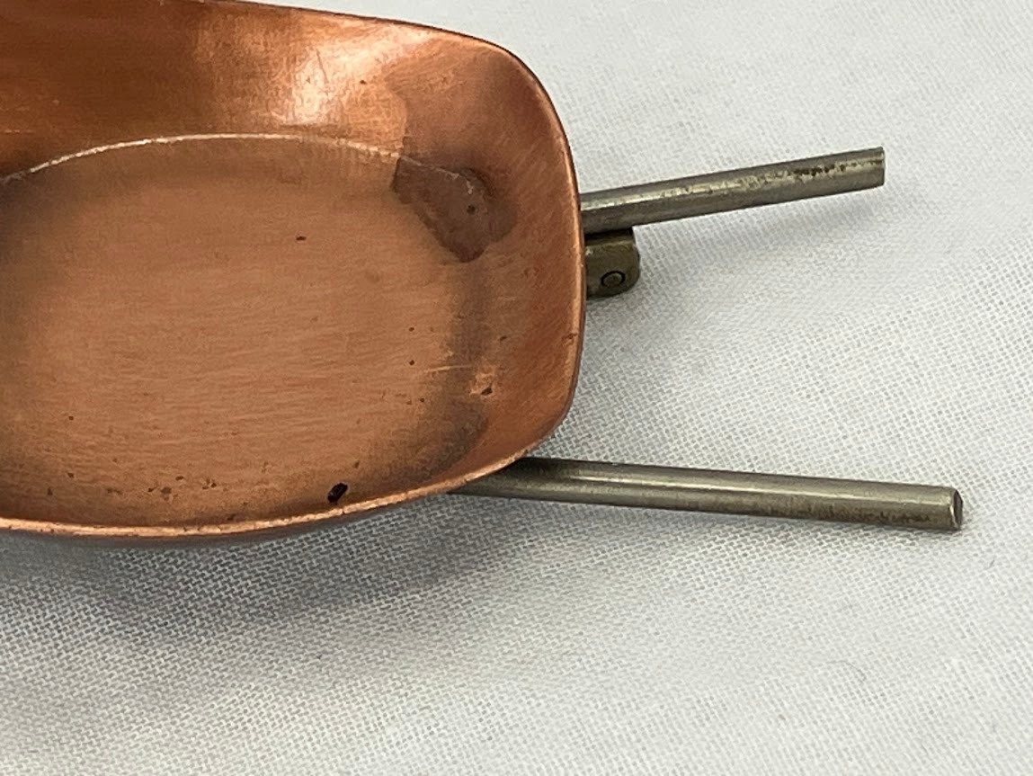Vintage Copper Wheelbarrow Brooch Movable 3″ Pin