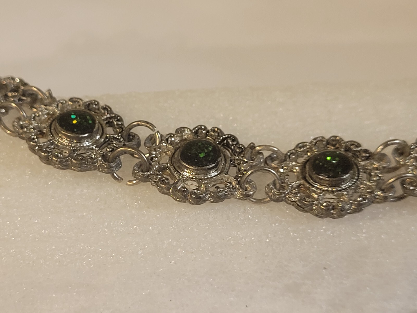 Vintage Mystic Green Stone Small Size 6″ Bracelet