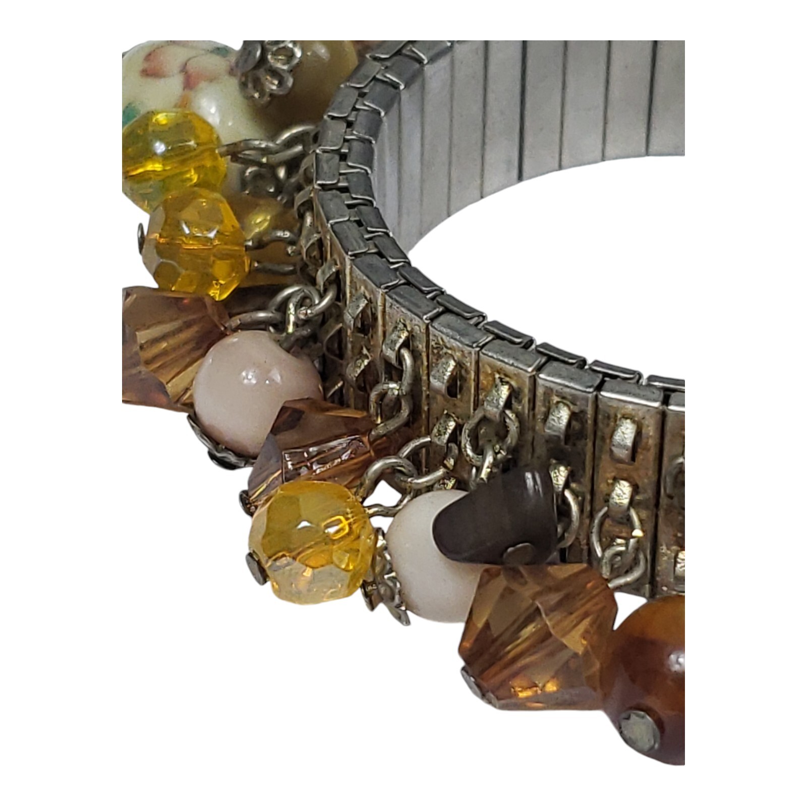 Jade tigers eye Cha Cha Bracelet Glass Bead Expansion Meditation Success Wealth