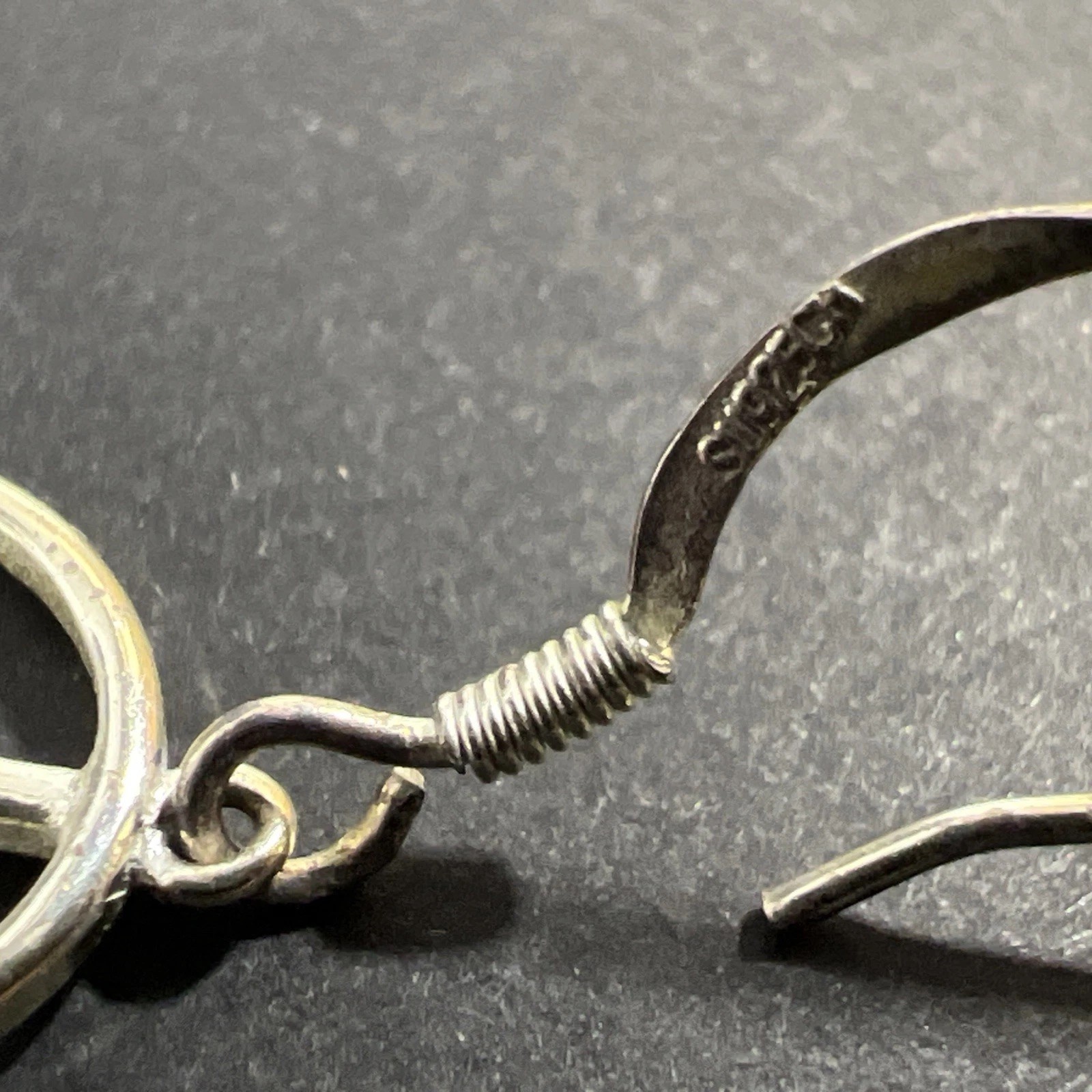 Peace Sign Symbol SINGLE Earring Dangle Drop Pendant Charm Sterling Silver 925