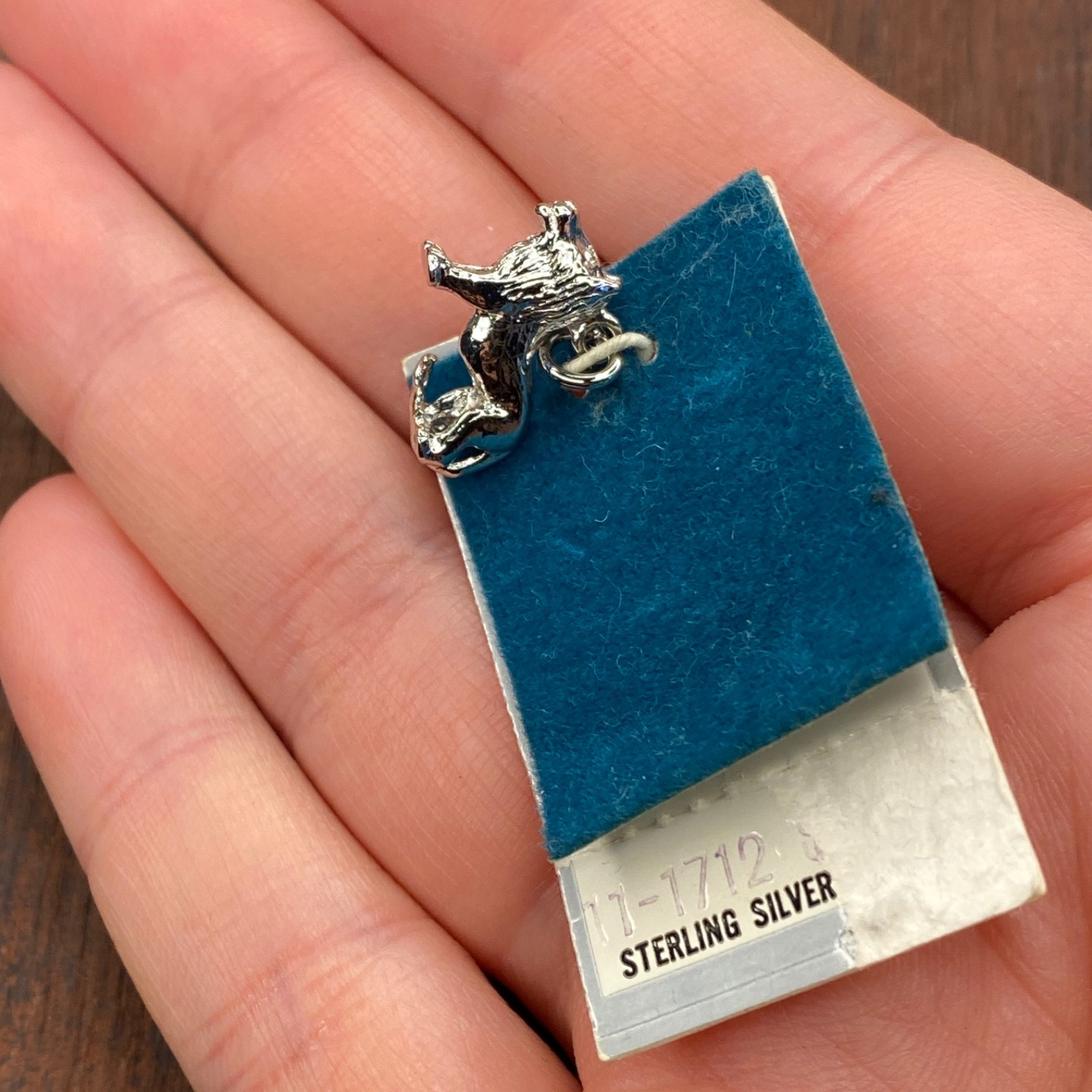 Vintage Griffith 925 Sterling Lion Safari Zoo Silver Pendant Bracelet Charm