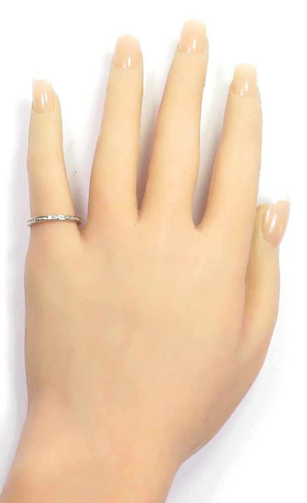 Antique Deco 1920’s Wedding Eternity Platinum Band Ring Size 6.25 UK-M EGL USA