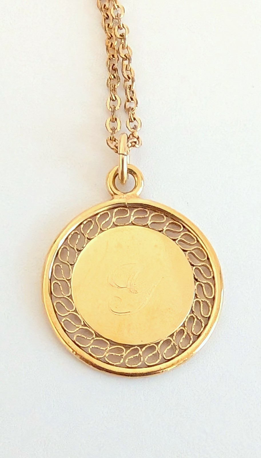 Vintage Binder Brothers 12K Gold Filled Fine Chain with “G” Mono 12K GF Pendant