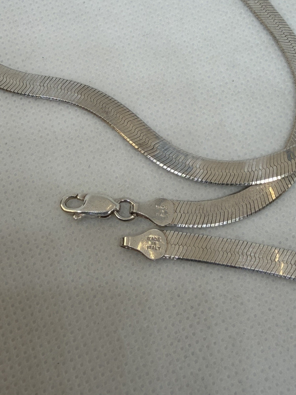 Vintage Italian Milor Herringbone 30″ 925 Silver Chain Necklace, 5.3mm, 21.13g