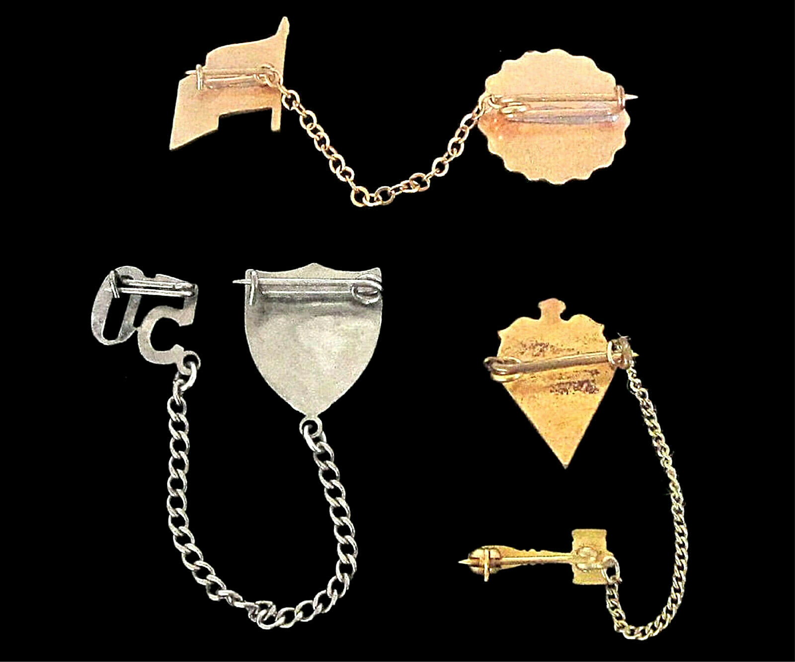 3 Vintage Washington DC Souvenir Sweetheart Chatelaine Pins