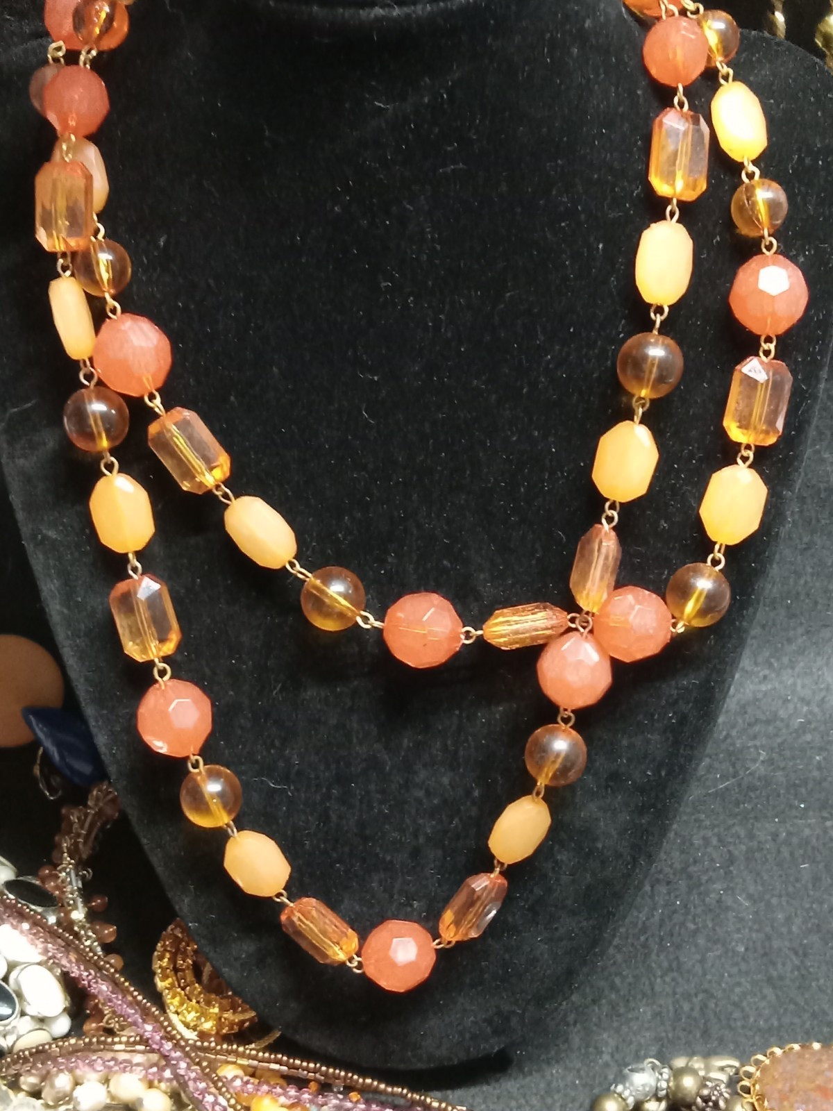 Vintage To Modern Costume Jewlery Lot Earth Tones Necklaces And Bracelets