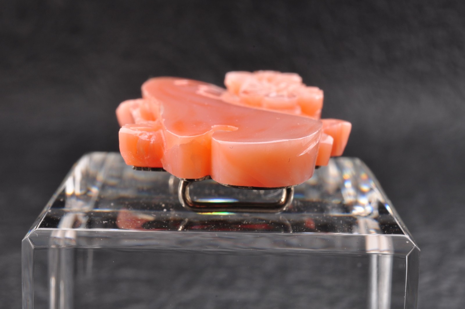Vintage pink coral OBIDOME carved “cherry blossoms” Certificate, (total 64.0ct).