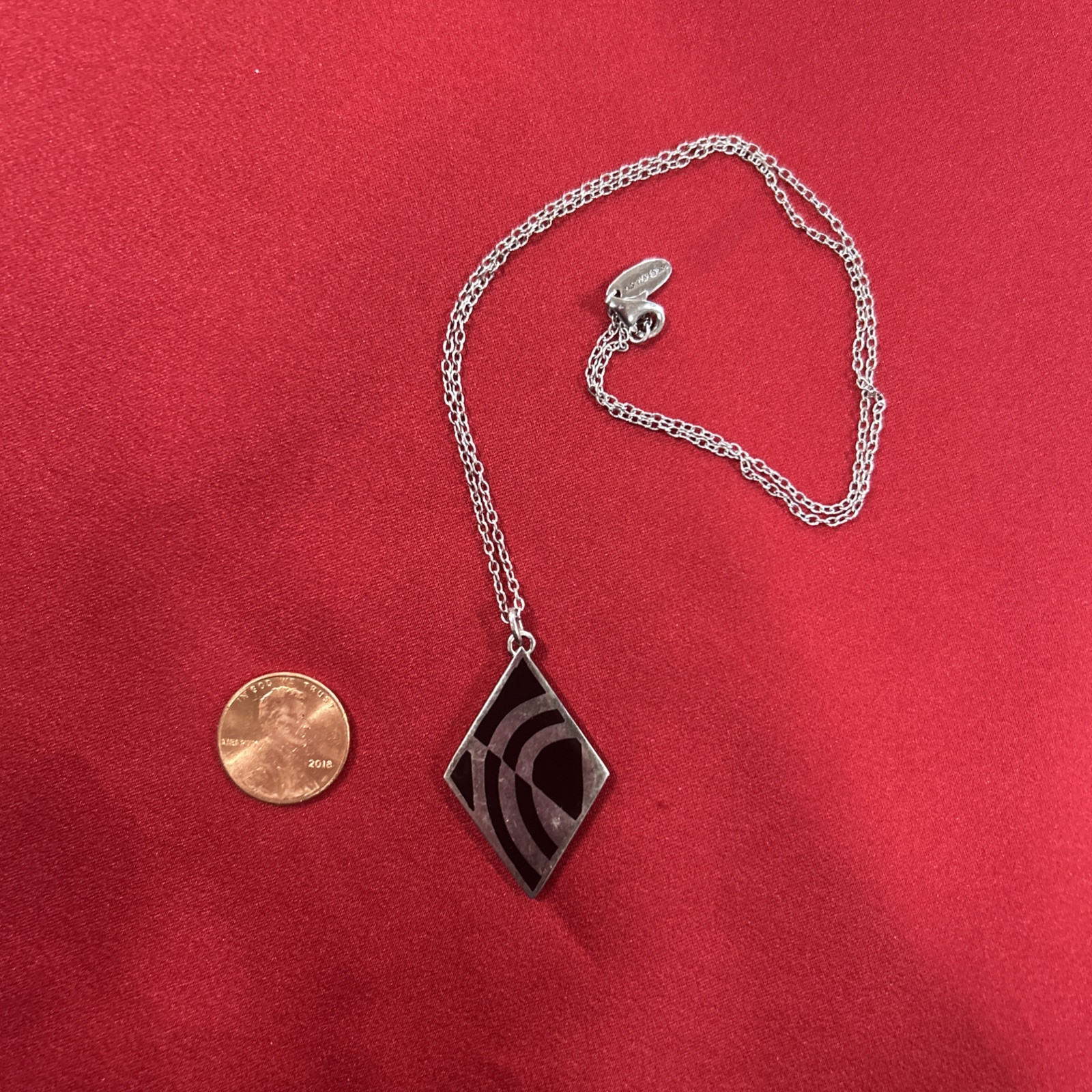 Vintage Sterling Silver 925 MMA Rolo Chain Necklace With Pendant 22 Inches