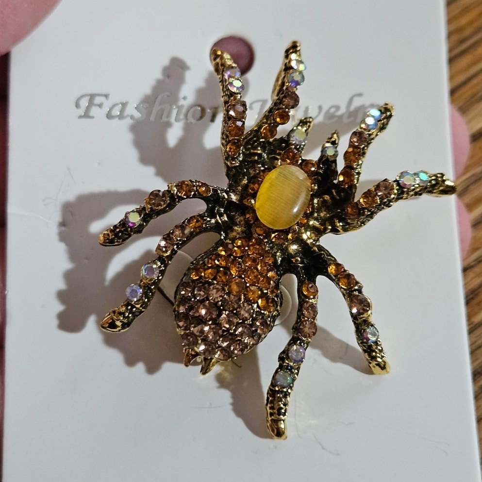 Boutique Witchy Whimsygoth Gothic Punk Grunge Retro Grannycore Spider Brooch