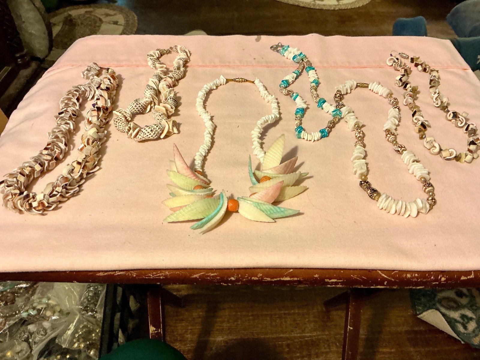 seashell design handmade necklace lot