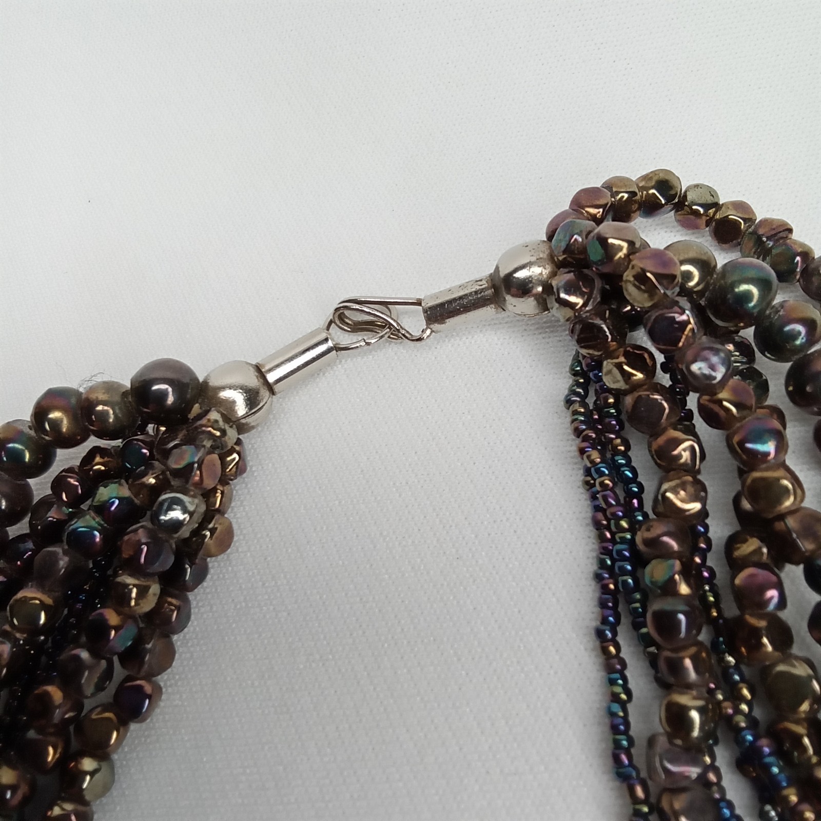 Vintage 1980s Multi Strand Beaded Statement Necklace Boho Chic New Arrival