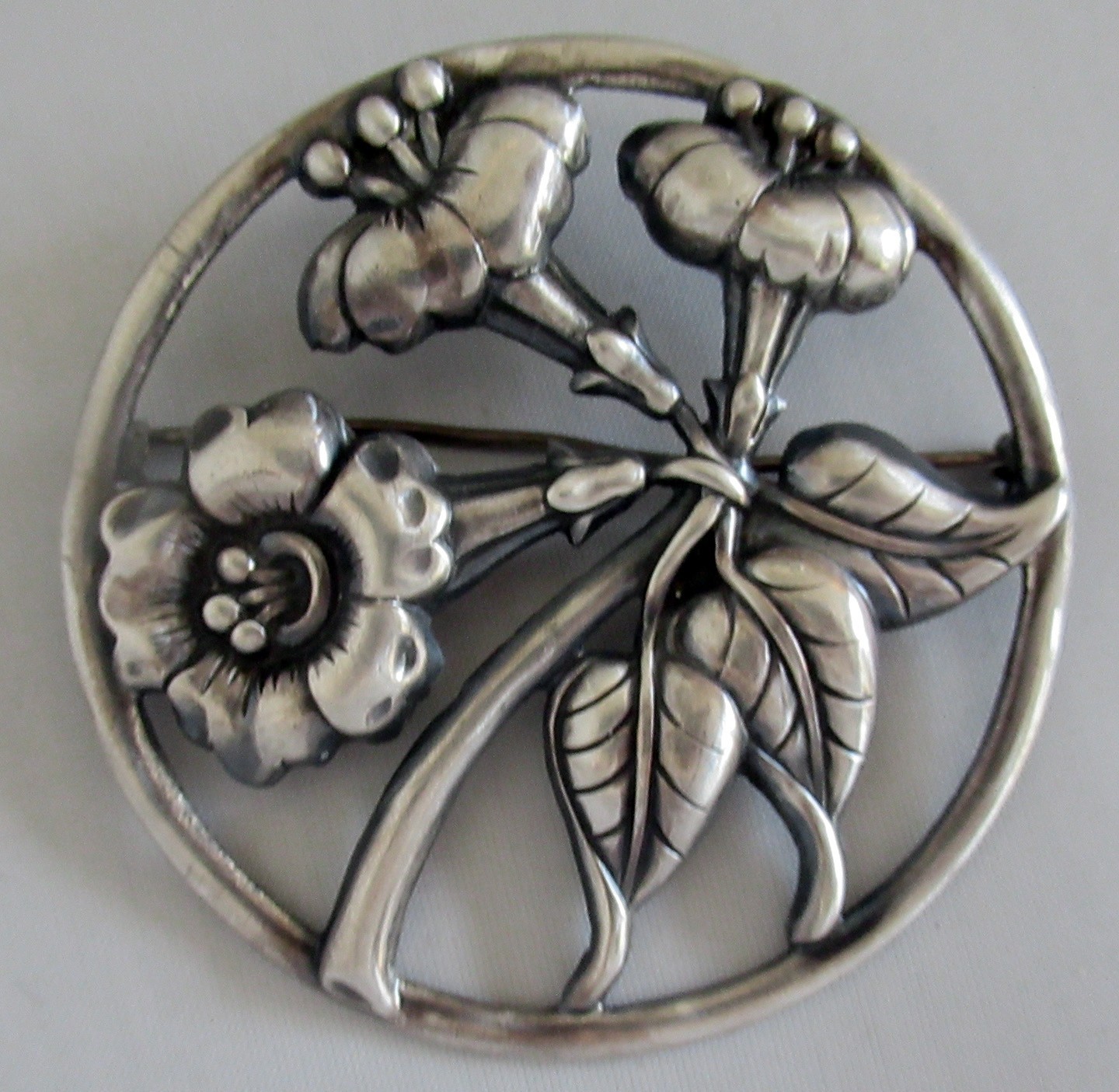 EXTRA LARGE DANECRAFT VINTAGE STERLING BROOCH, 2 3/8 INCHES, 17 GRAMS