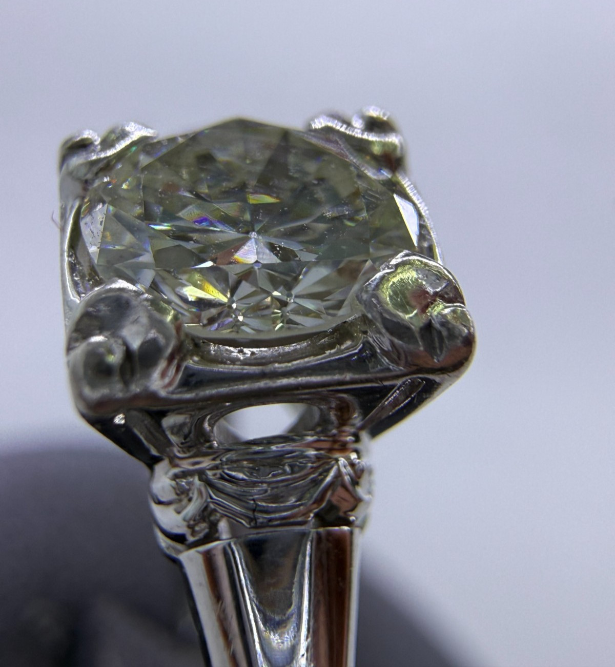 Vintage Old European Cut Diamond Solitaire Ring – 1.00ct 14K White Gold