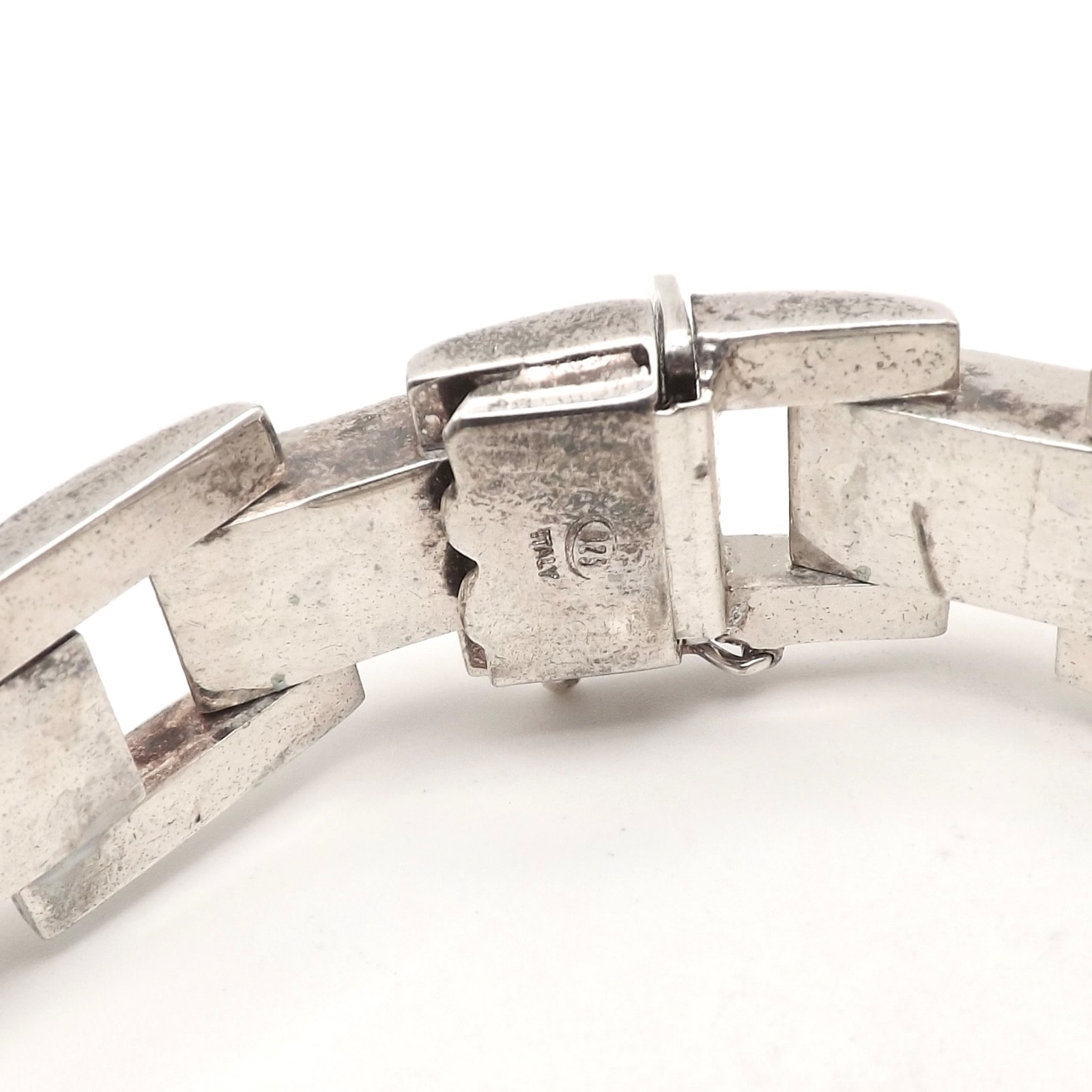 Sterling Silver Puffy Panther Link Bracelet Chunky 7.25in Italy Vintage
