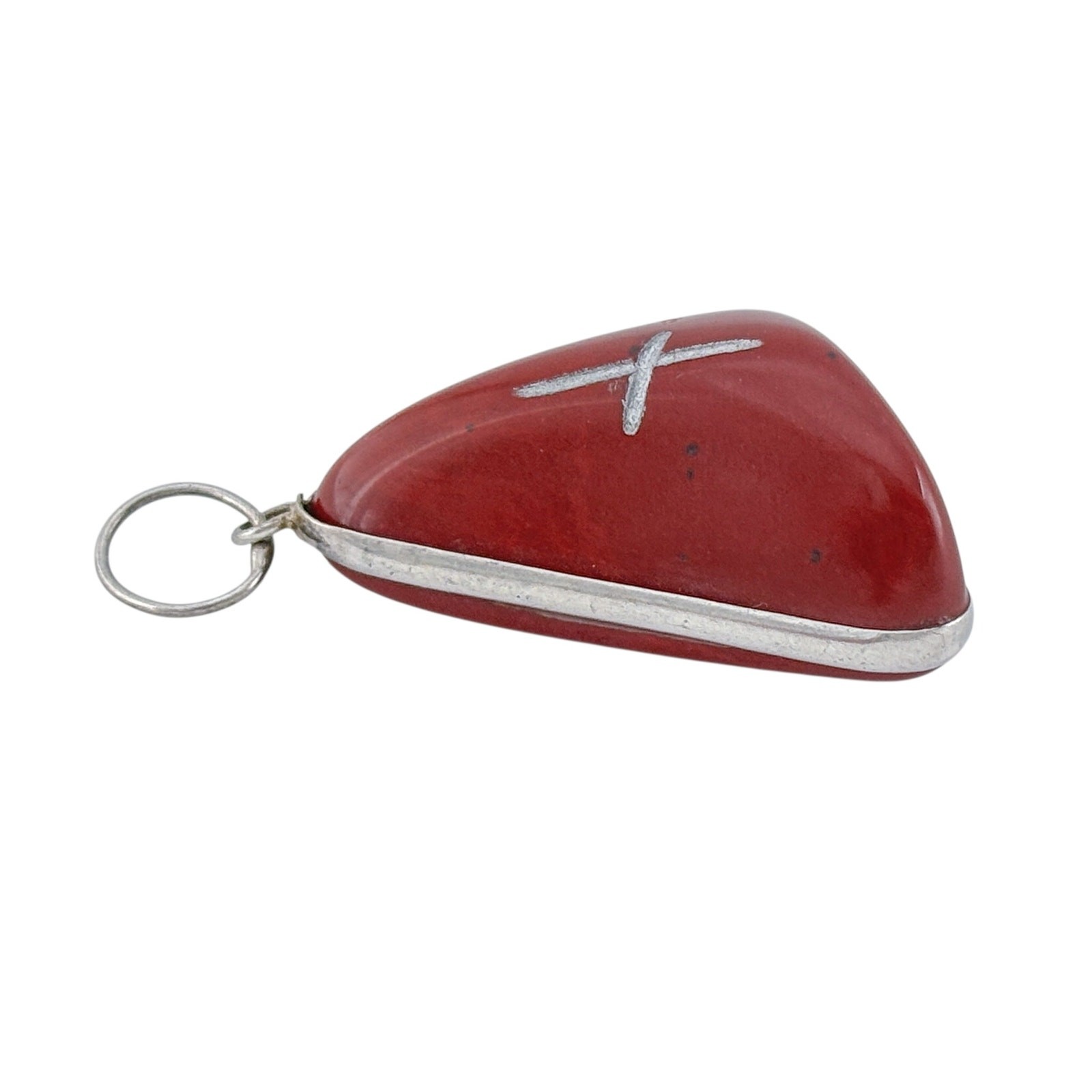 Vintage Sterling Silver 925 Red Coral Pendant