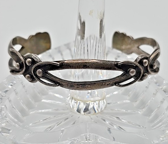 Vintage Taxco 980 Fine Silver Cuff 1940s Mexico Split Band 24.15g Modernist