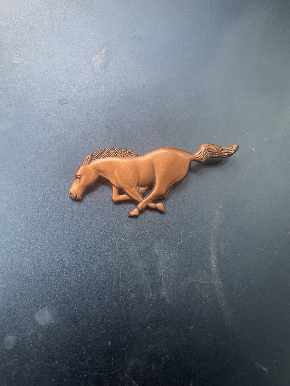 Vintage 1970s Copper Running Horse Mustang Pin