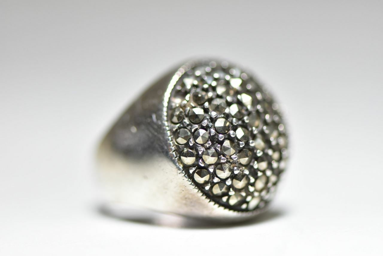 Dome Marcasite ring Art Deco Boho influences women Size 5.75