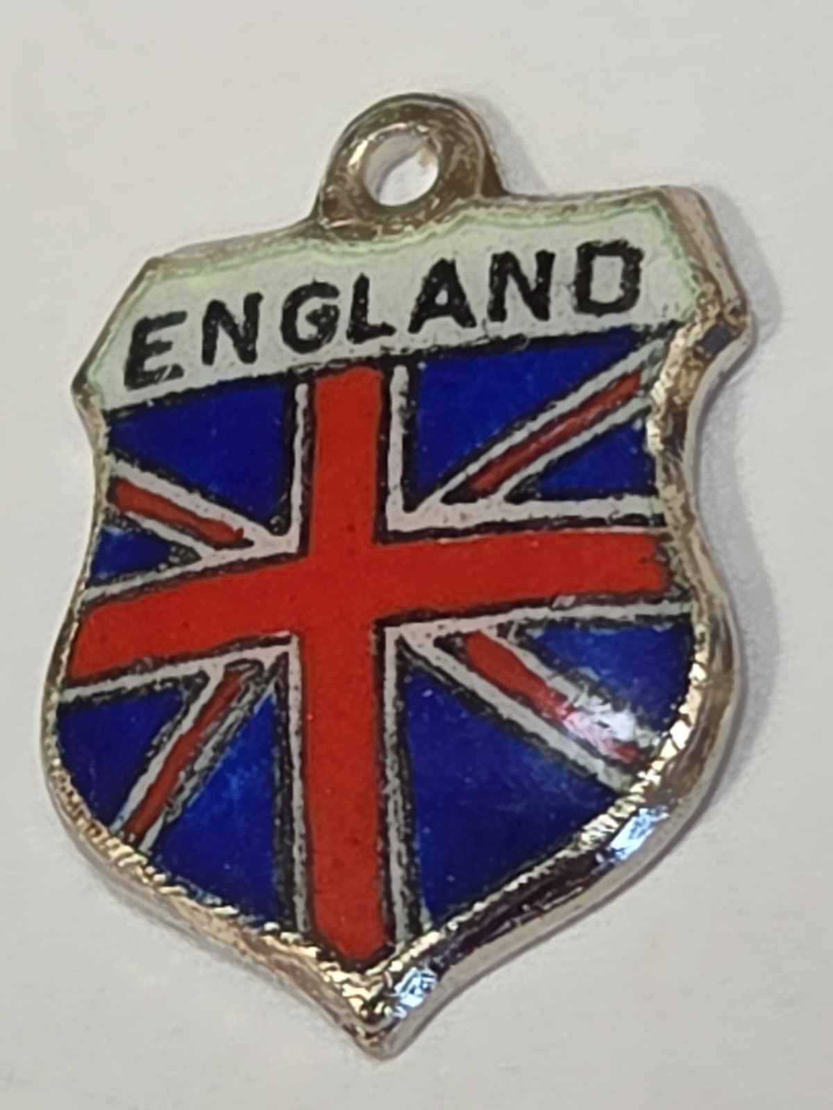 Sterling Silver ~ England Flag Charm ~ FABULOUS ENAMEL ~ VINTAGE