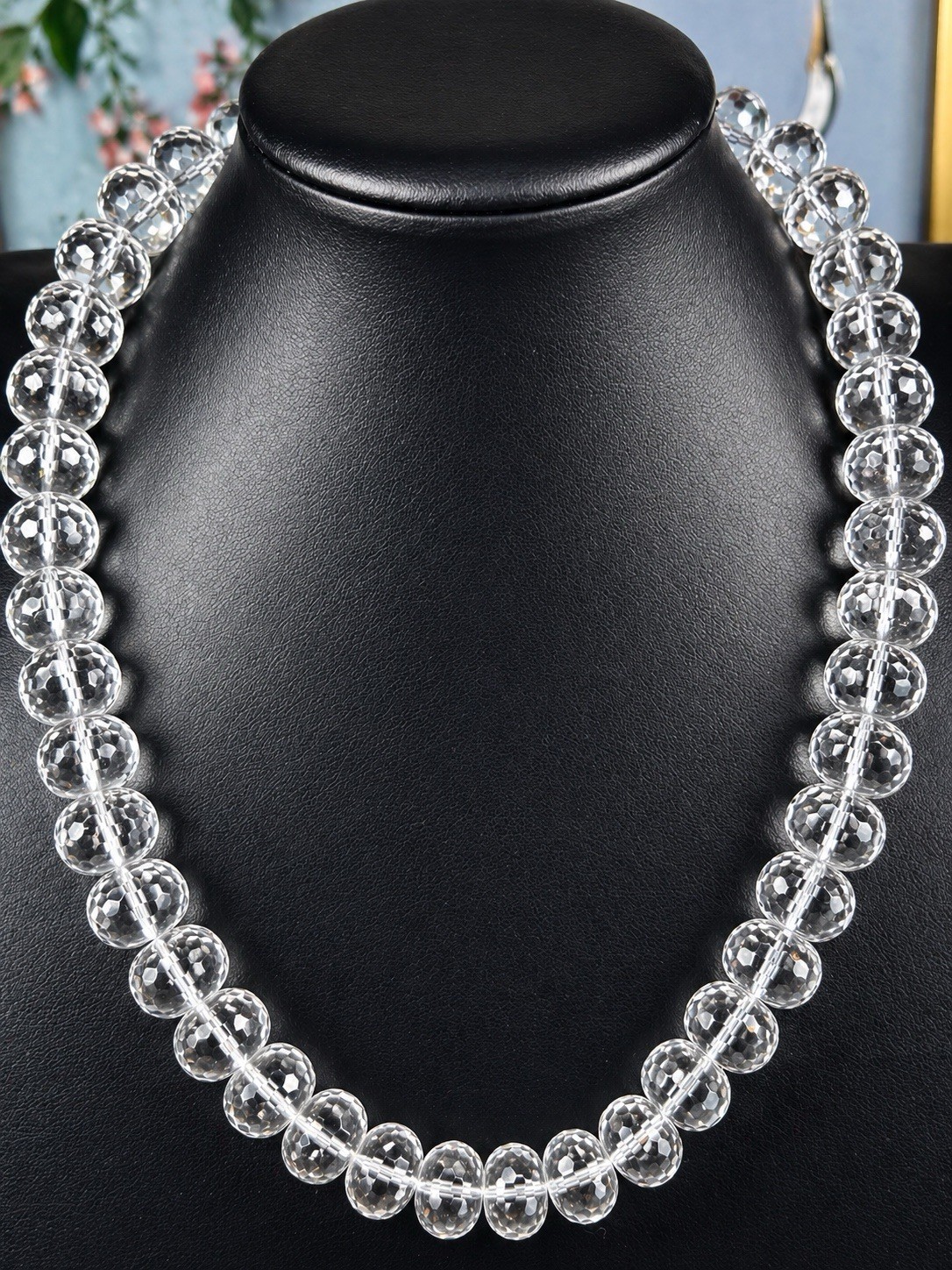 Rock Crystal Necklace Vintage Faceted Graduated 18” Quartz