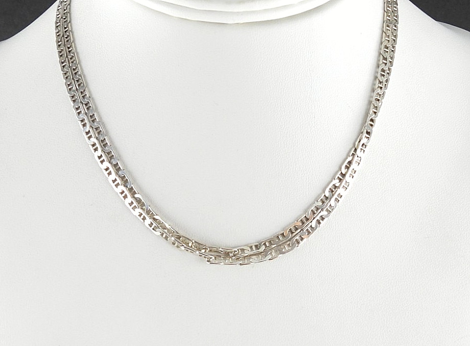 Vintage 925 Sterling Silver Mariner Link Chain Necklace Italy Jewelry 30″ Long