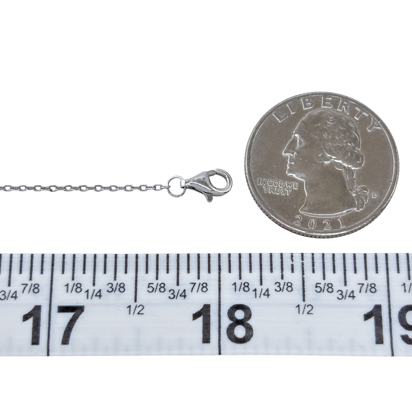 Vintage Sterling Silver 925 Halo Pendant Station Necklace 16″-18″