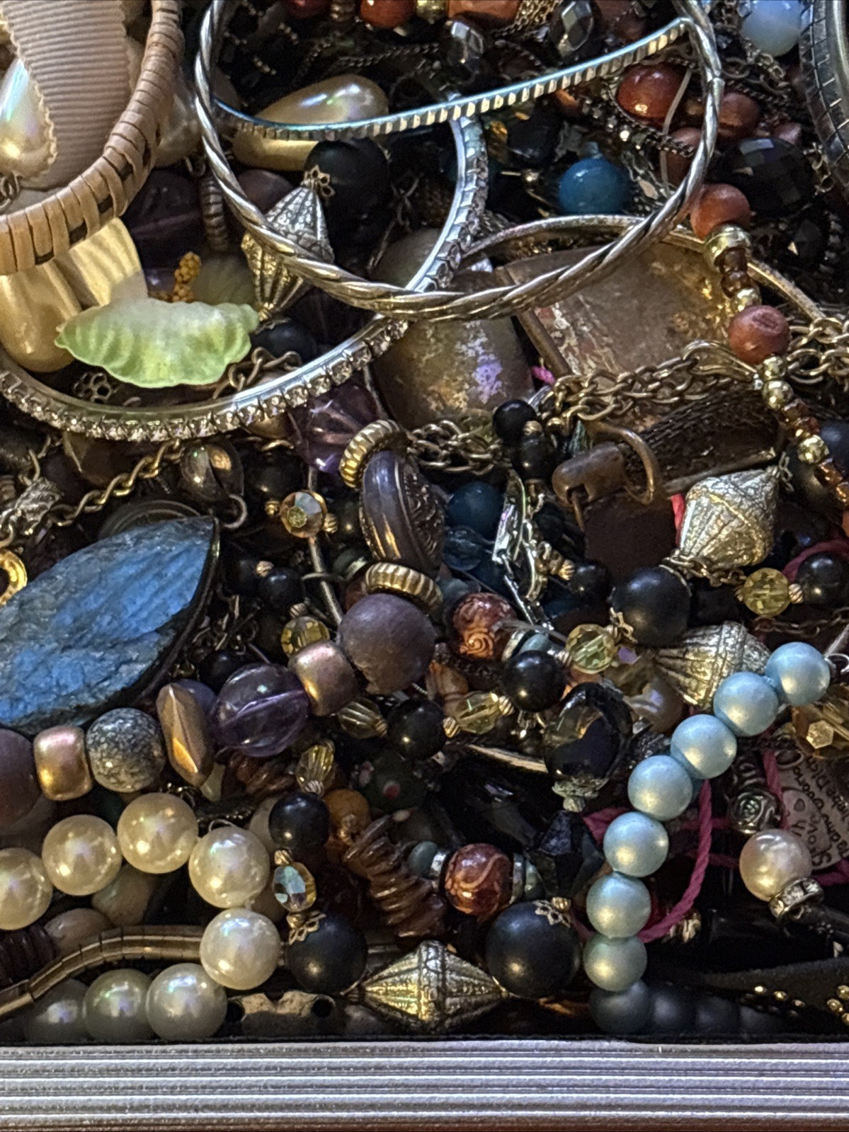 Mystery Jewelry Junk Box! 6-7 Lbs Inc Box Beads, Gold Silver Tones, Possible 925