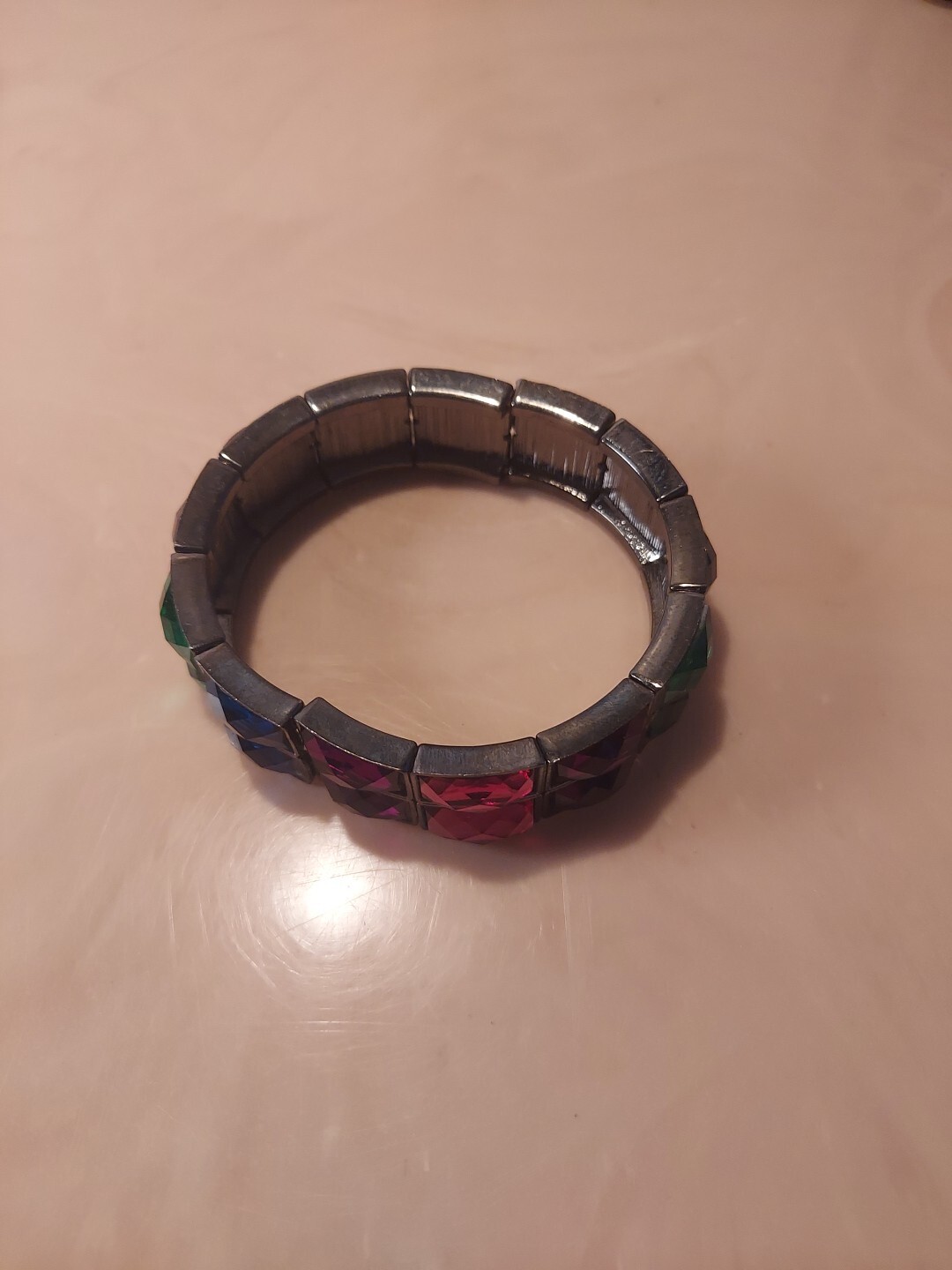 Vintage Costume Jewelry – Heart & Round Shaped Necklace, Multicolor Bracelet