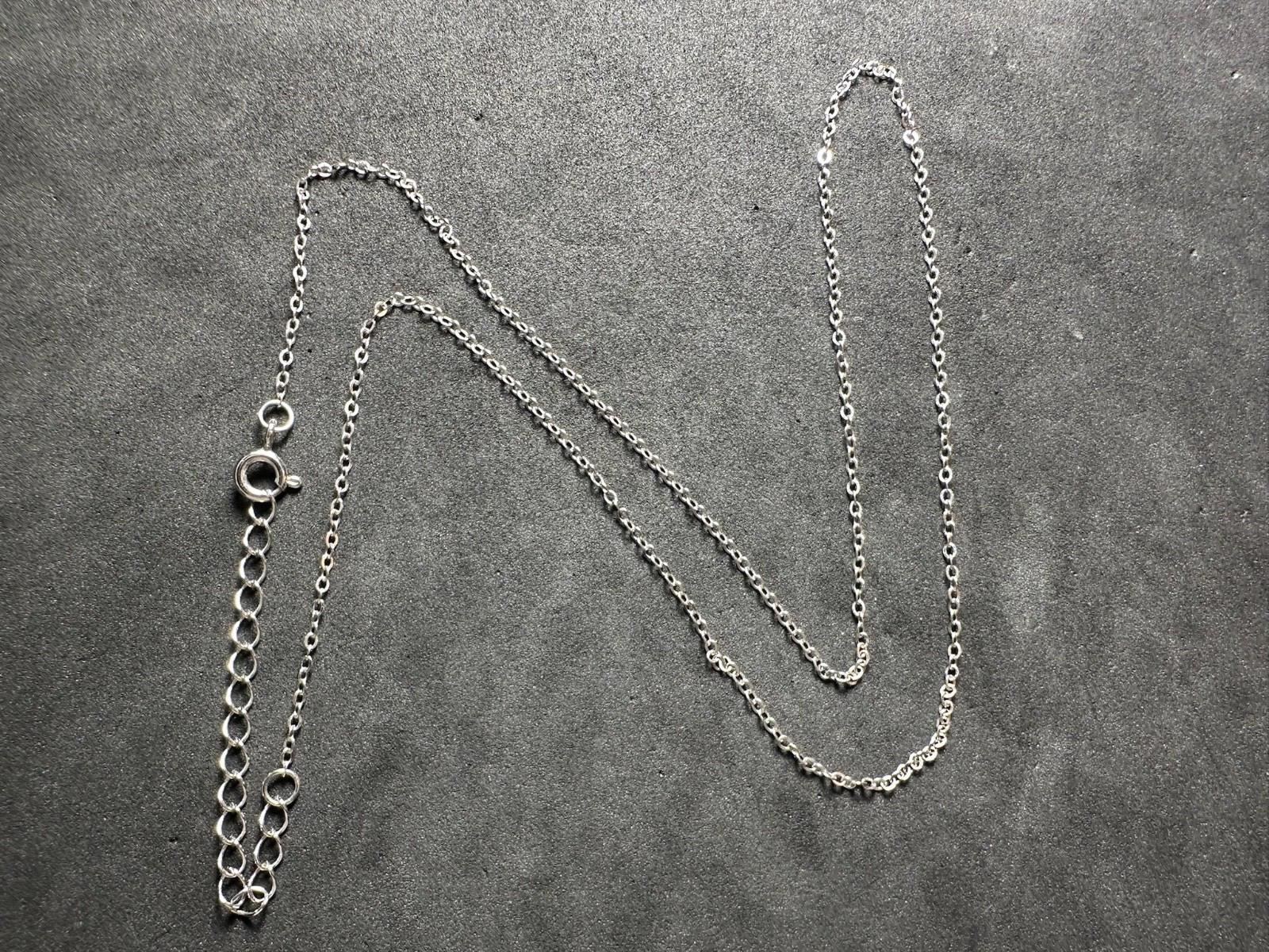1.00g Vintage Sterling Silver 925 Cable Chain Necklace Adjustable 17.5 in