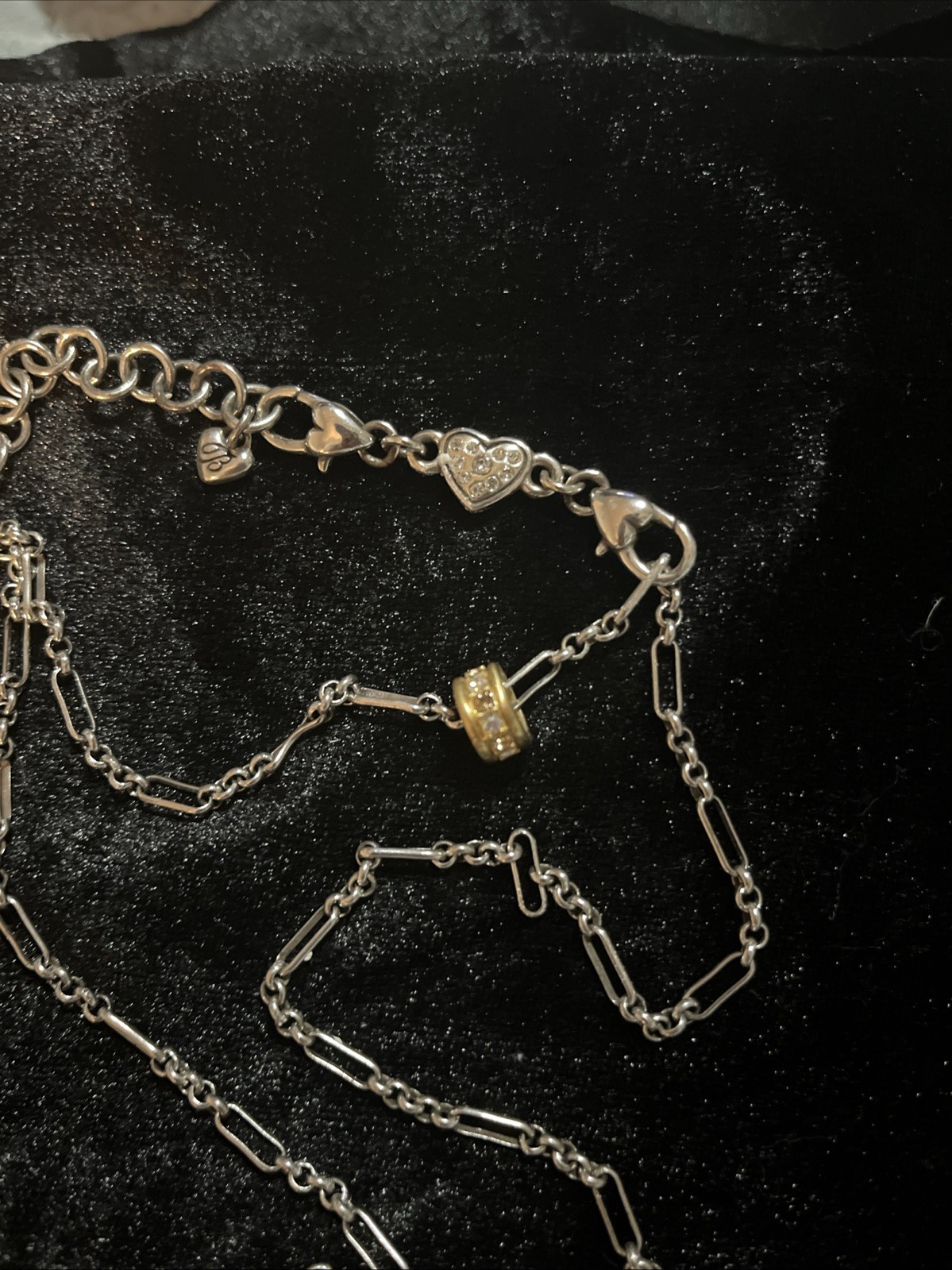 Vintage Brighton Silver Tone Necklace With Mom Pendant And Beads