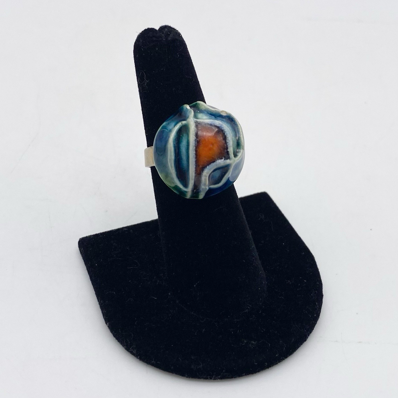 Vintage Ring Abstract Modernist Pottery Dome Mid Century Adjusts Pls Read