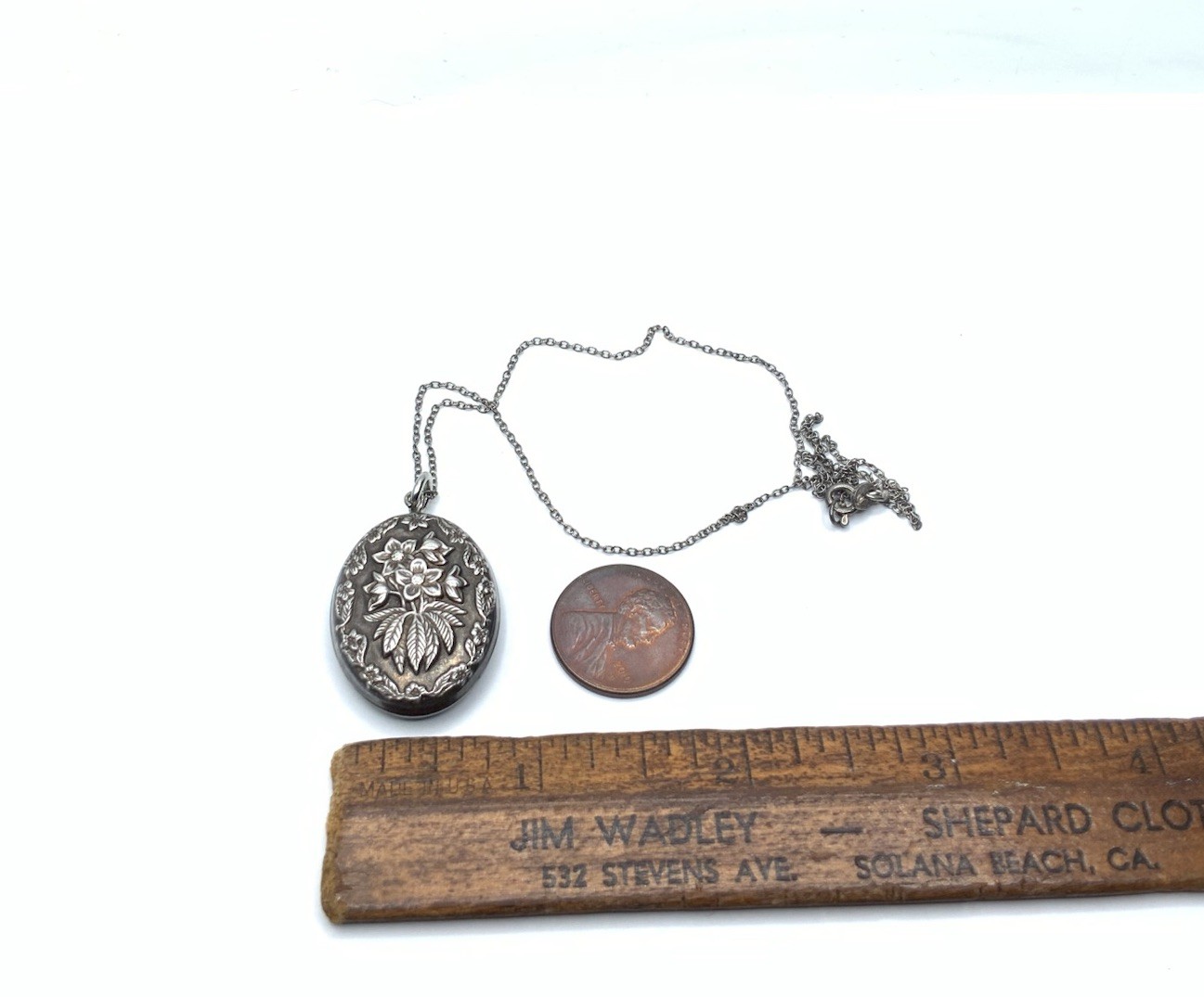 Vintage Sterling Silver 1978 Franklin Mint Flower Puffed Pendant 16” Necklace