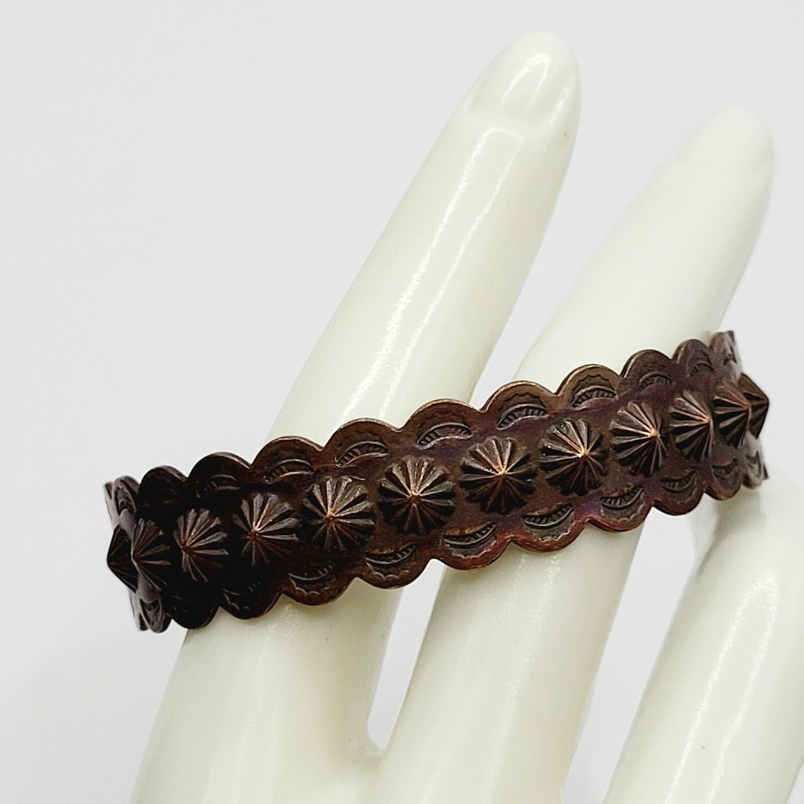 Copper Southwestern Concho Repousse Arrow Engraved Design SMALL Cuff Bracelet