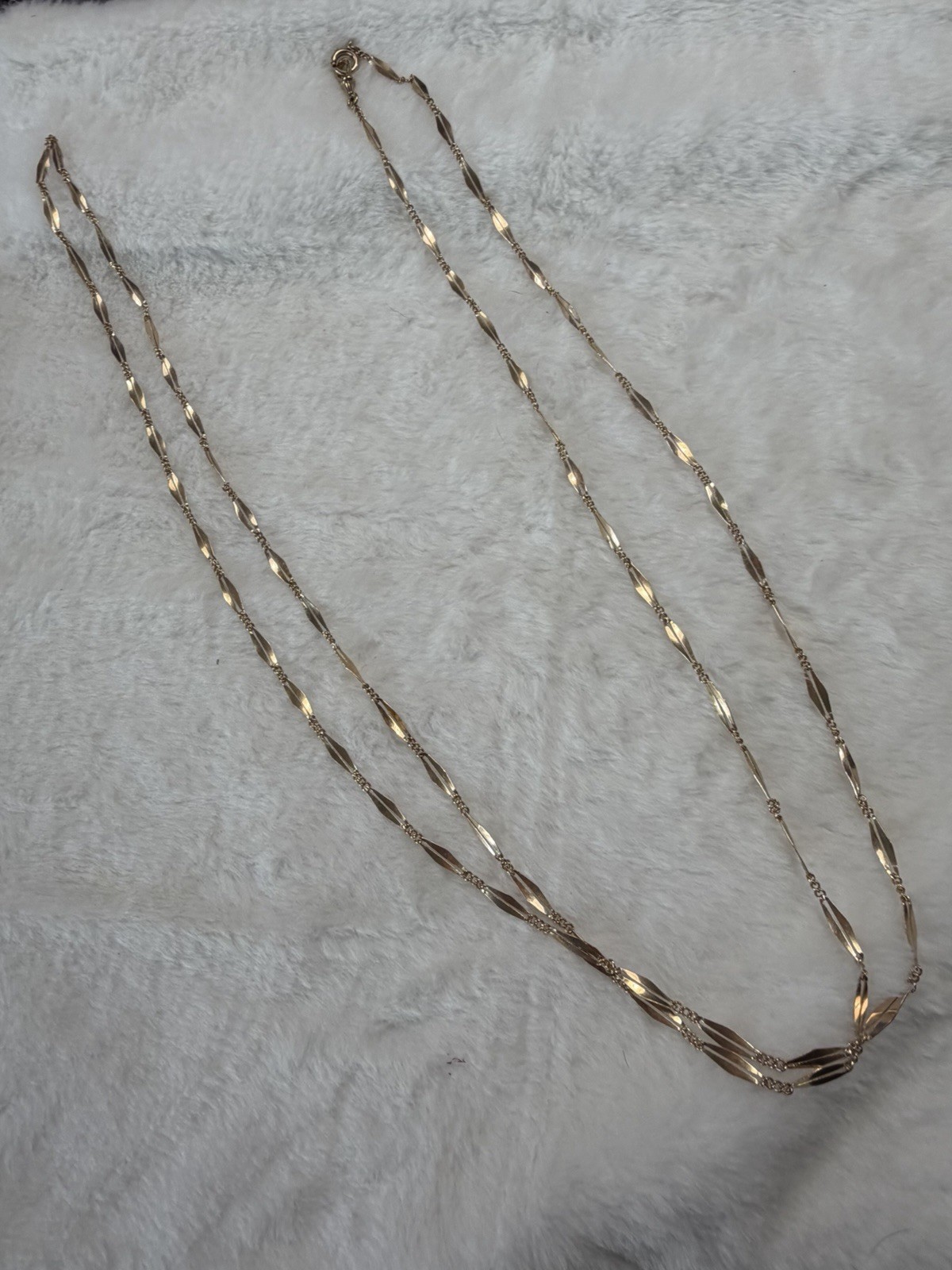 Antique 58″ Solid Gold Guard Chain Necklace 21.4g Acid Tested 14K Victorian
