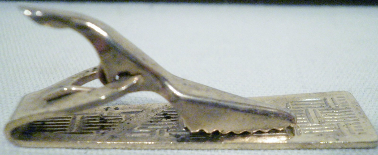 Vintage Gold Tone Woven Design Tie Clip Bar and Cuff Links