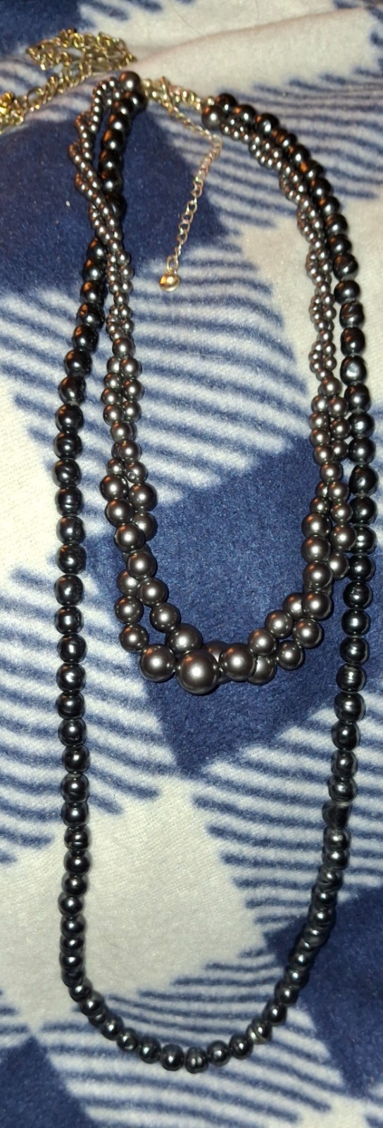 2 Vintage Strands Faux Pearls beads 1-rmn 1-unsigned 16in and 28 approx silvert