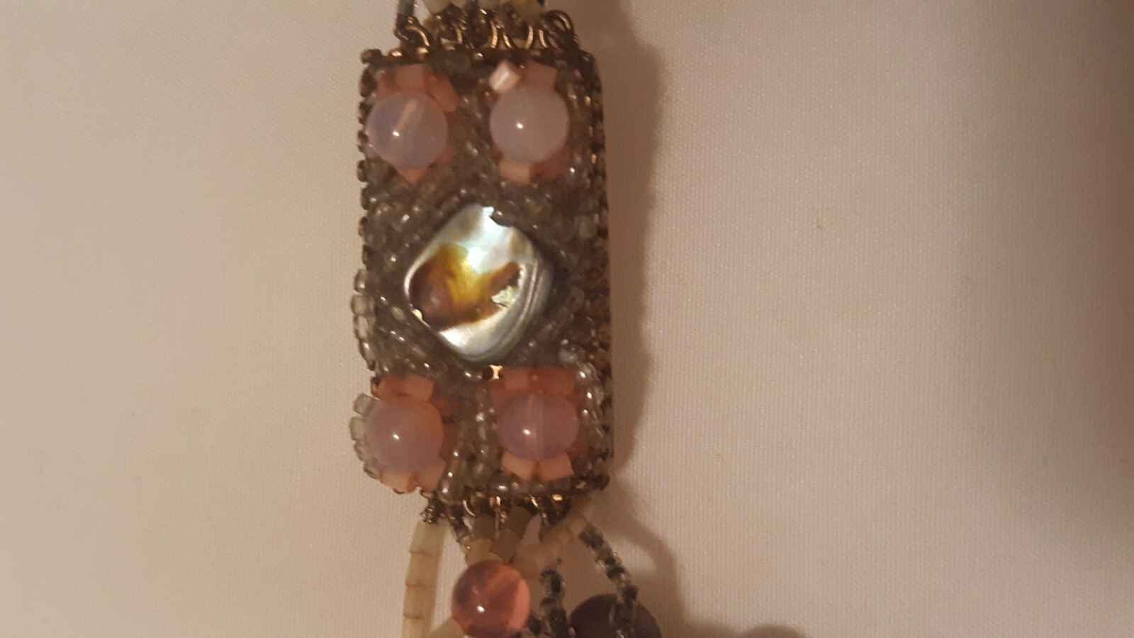 VINTAGE “ORNELLA” COLLECTIBLE NECKLACE 8 Strand,  MADE IN ITALY Pinks & Purples.