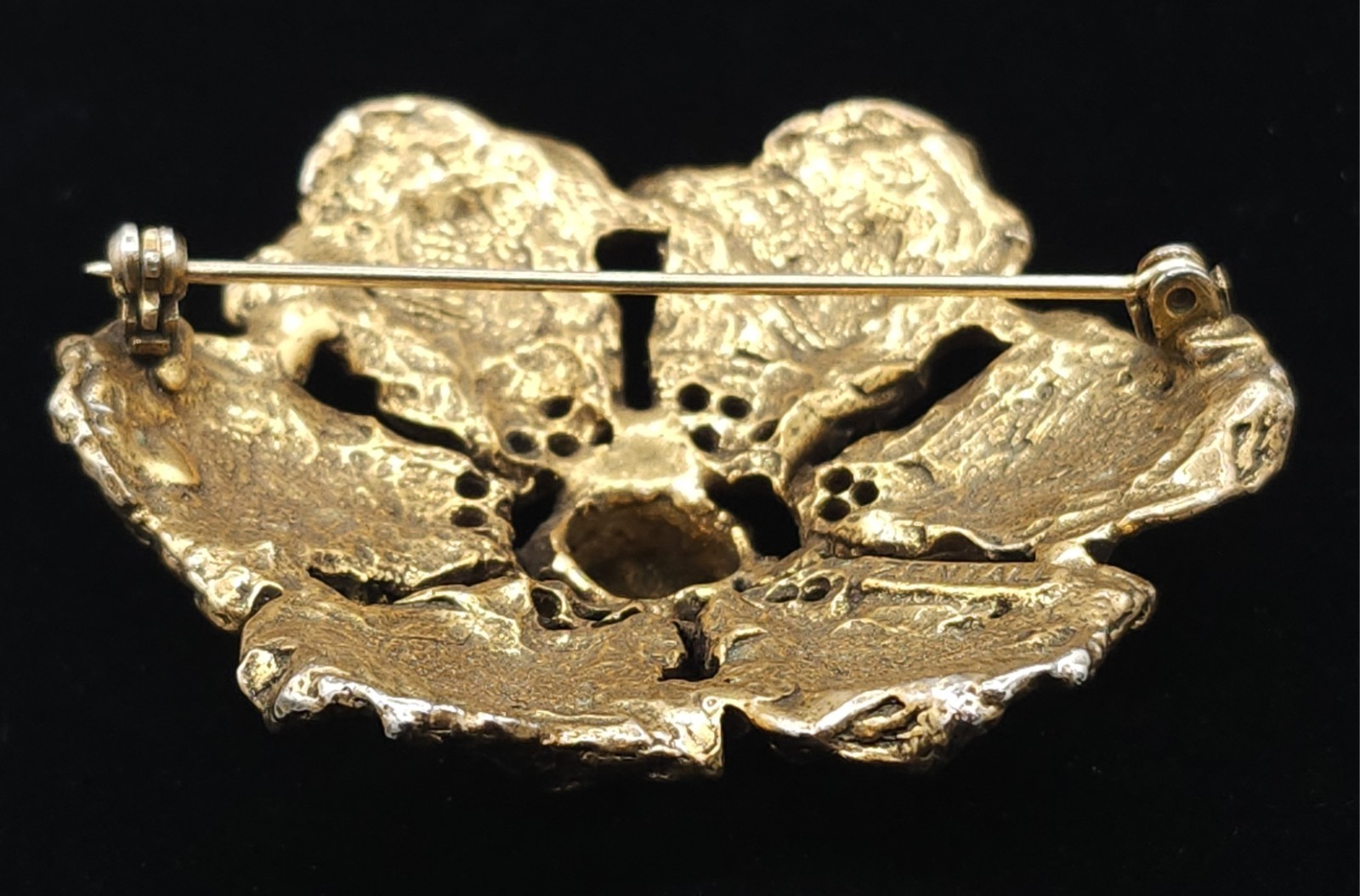 Vintage Robert Zentall Brutalist Floral Brooch, Signed
