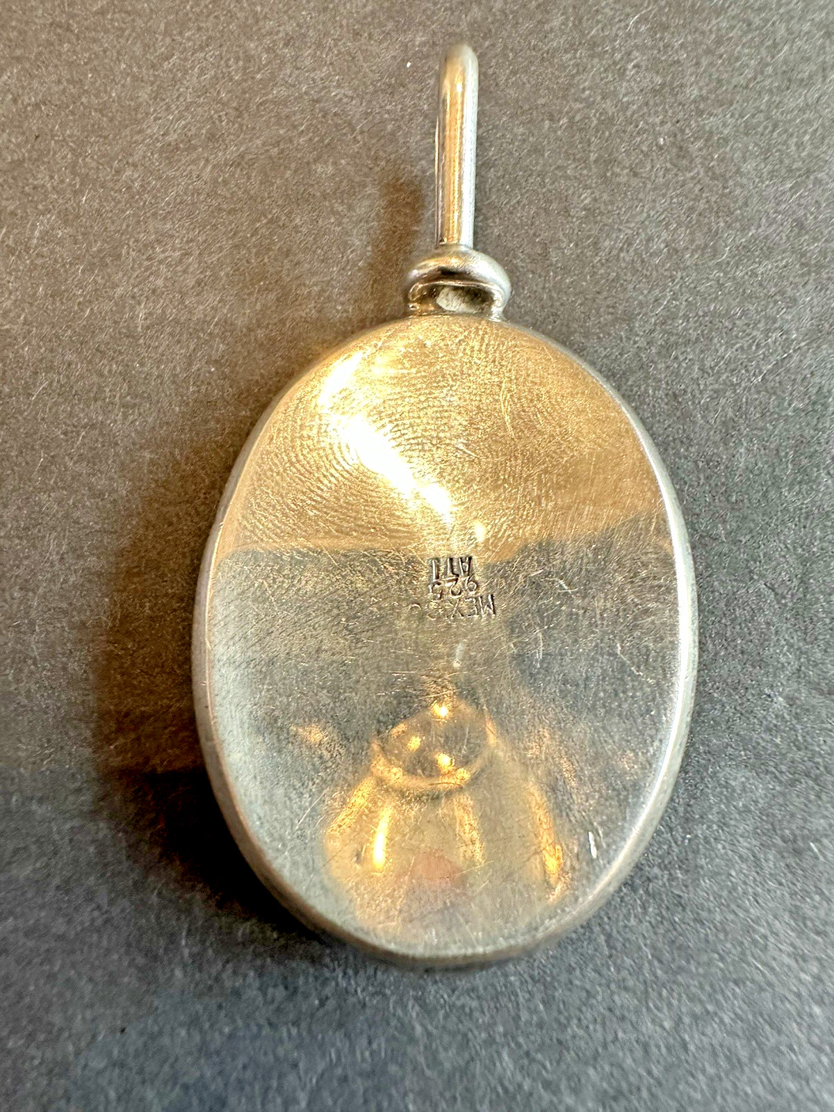 ATI ANNIKA WITT 925 Sterling Silver Vintage Mexico Turquoise Pendant LARGE HEAVY