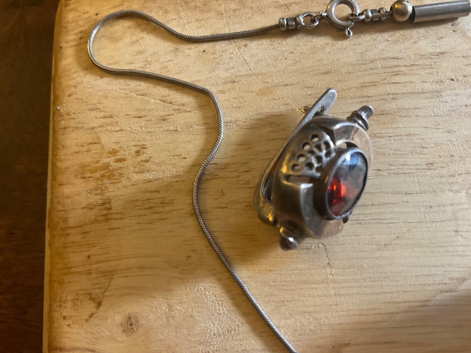 Antique 1950s russian silver & garnet set (neckless & earings)