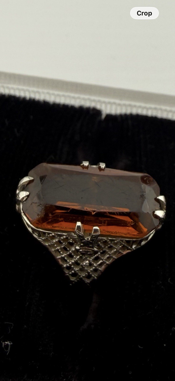 Art Deco Vintage Belais 10k Gold Ring Size 4.25 Brown Colored Set